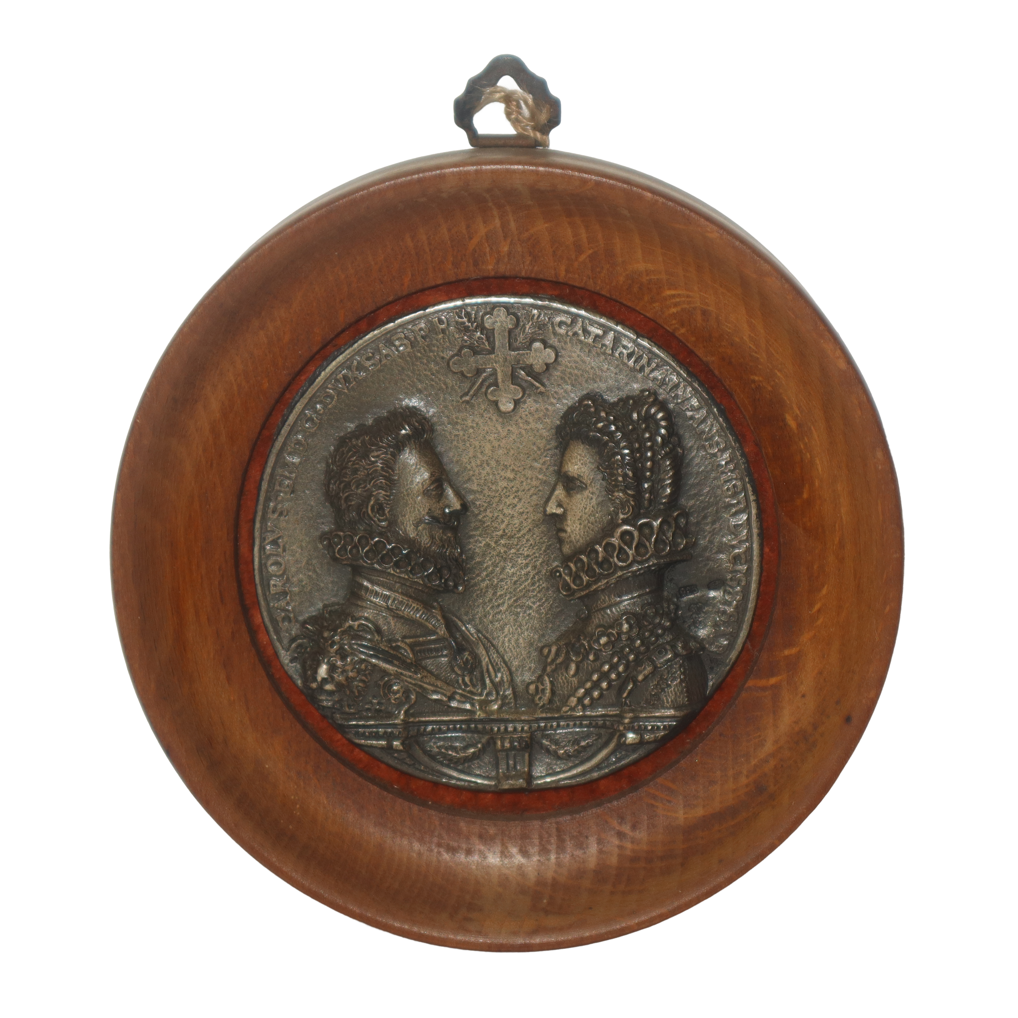 N°4 Placche in argento 925 entro cornici in legno raffiguranti personaggi storici