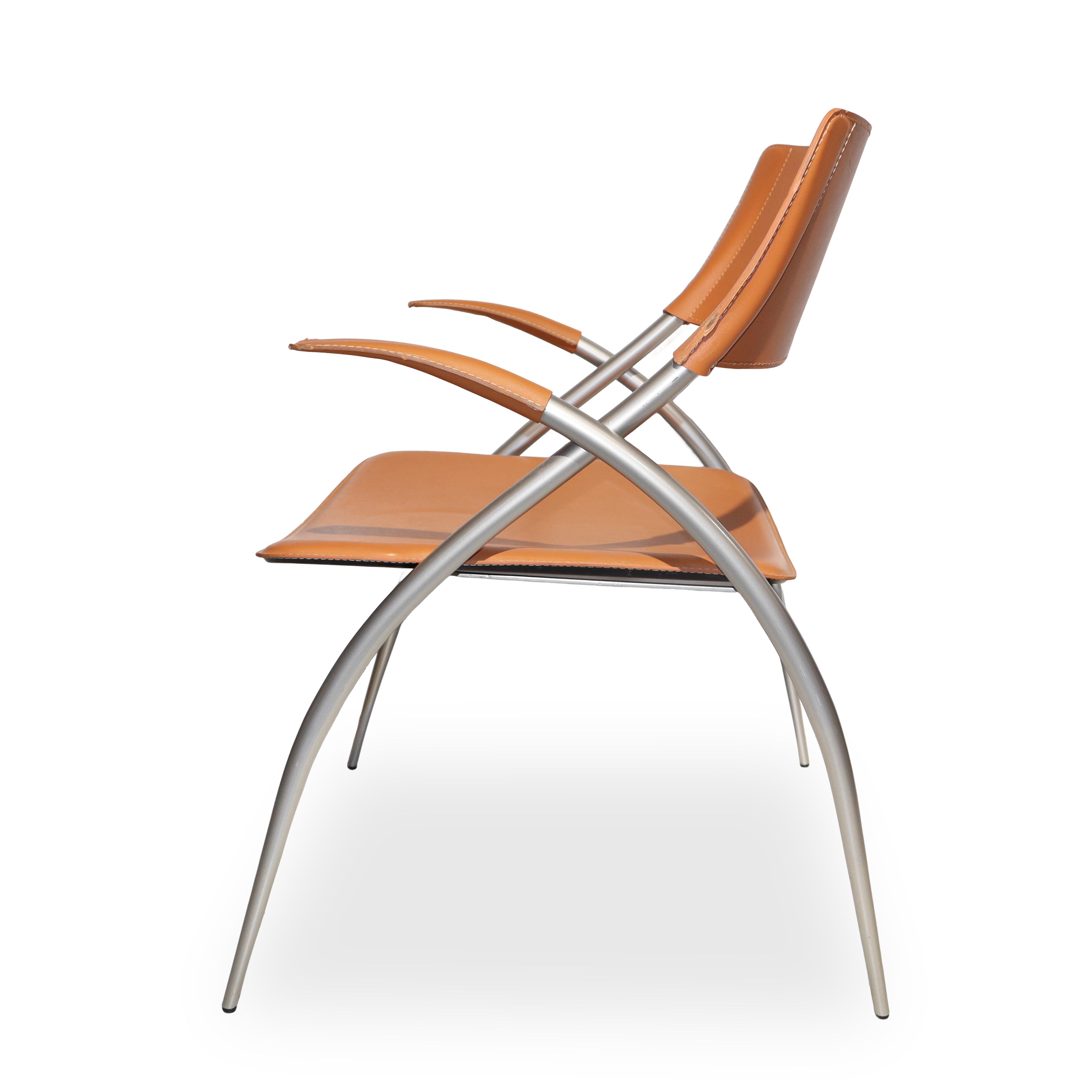 Calligaris Design e Arredi - N. 5 Sedie in stile industriale con struttura in acciaio e tomaia in...