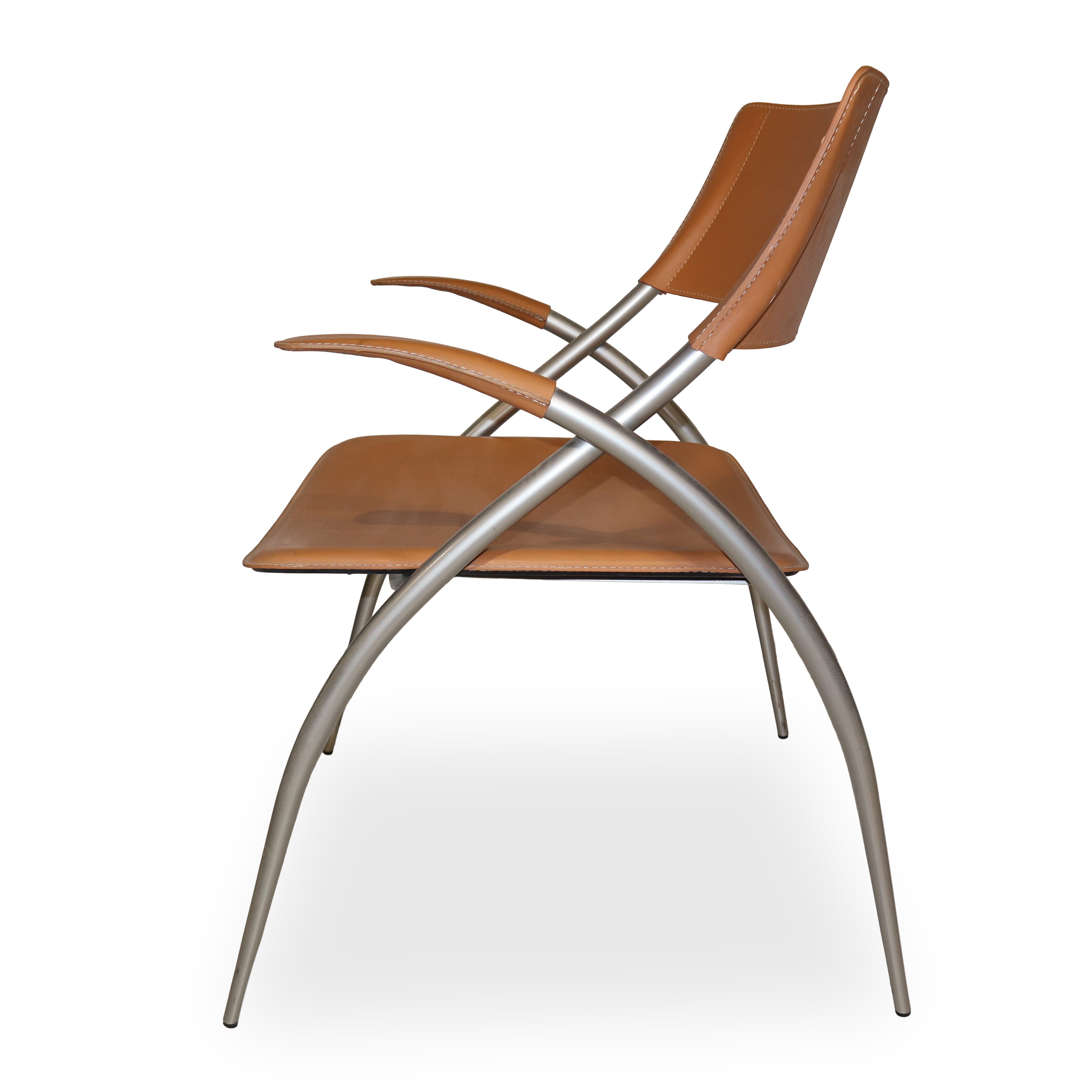 Calligaris Design e Arredi - N. 5 Sedie in stile industriale con struttura in acciaio e tomaia in...