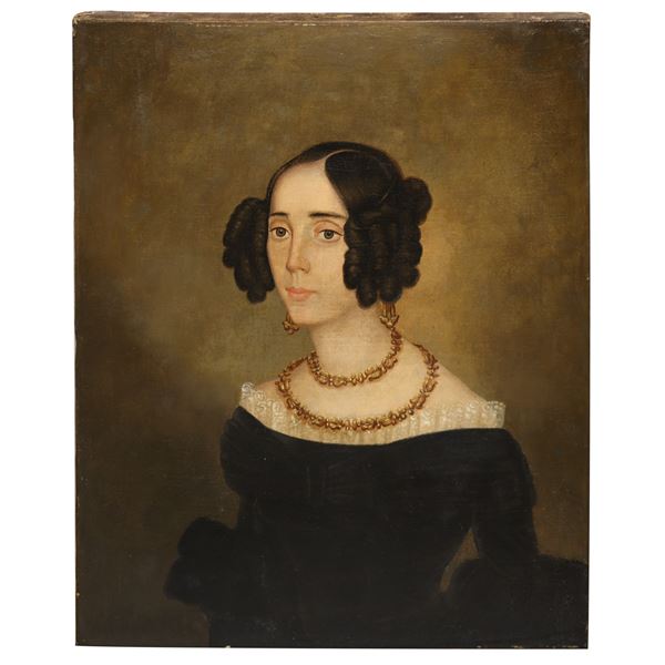 Portrait of a noblewoman with necklaces and earrings