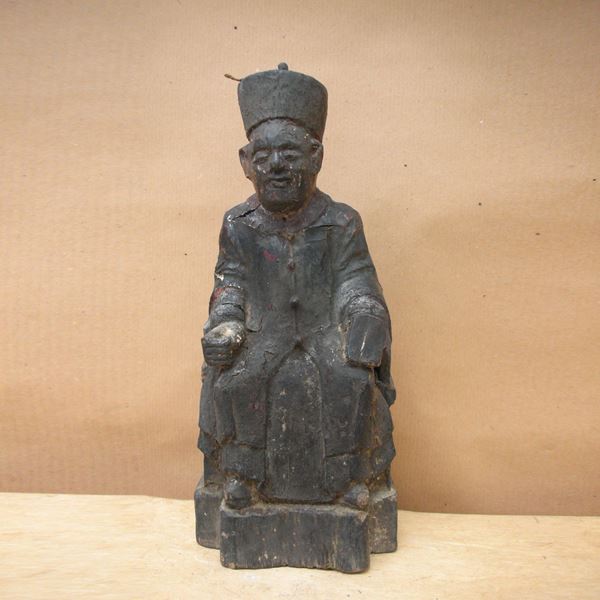 Giudice, scultura in legno