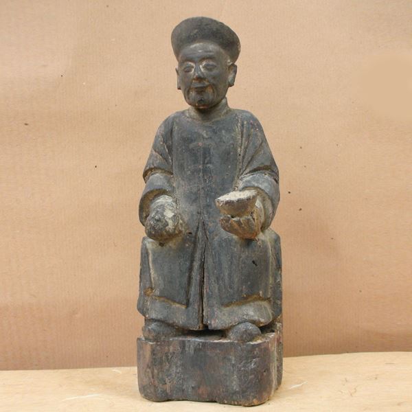 Dio del fiume, scultura in legno