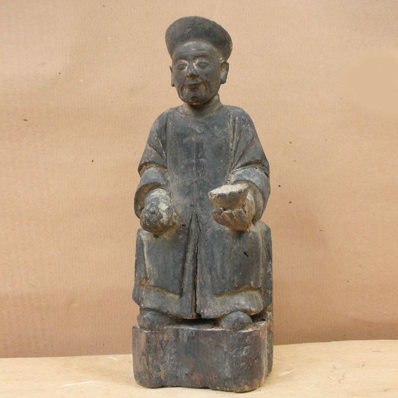 Dio del fiume, scultura in legno