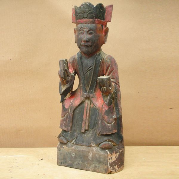 Giudice, scultura in legno