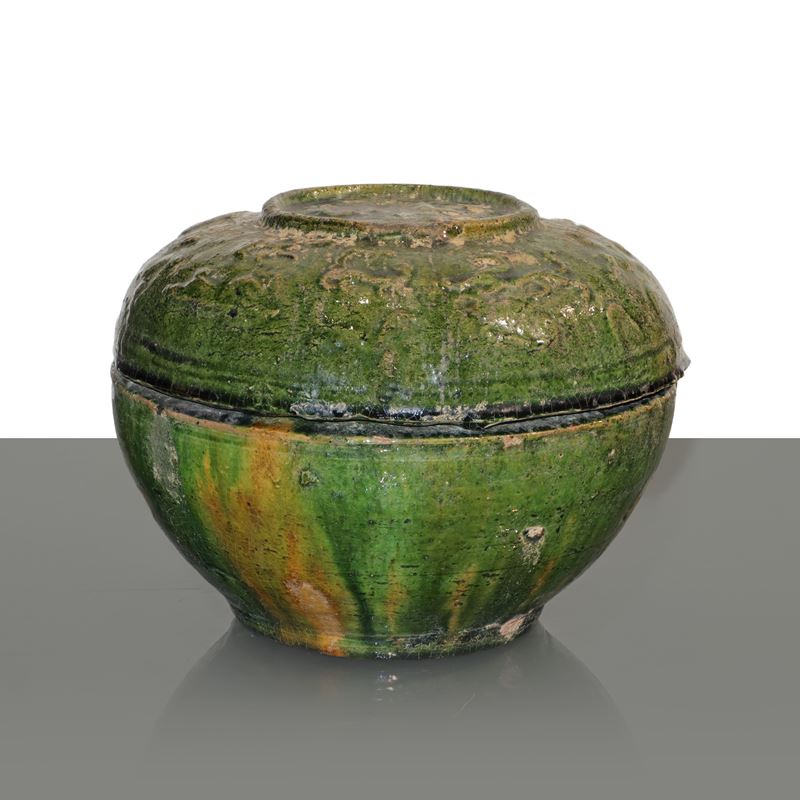 Cachepot in ceramica verde