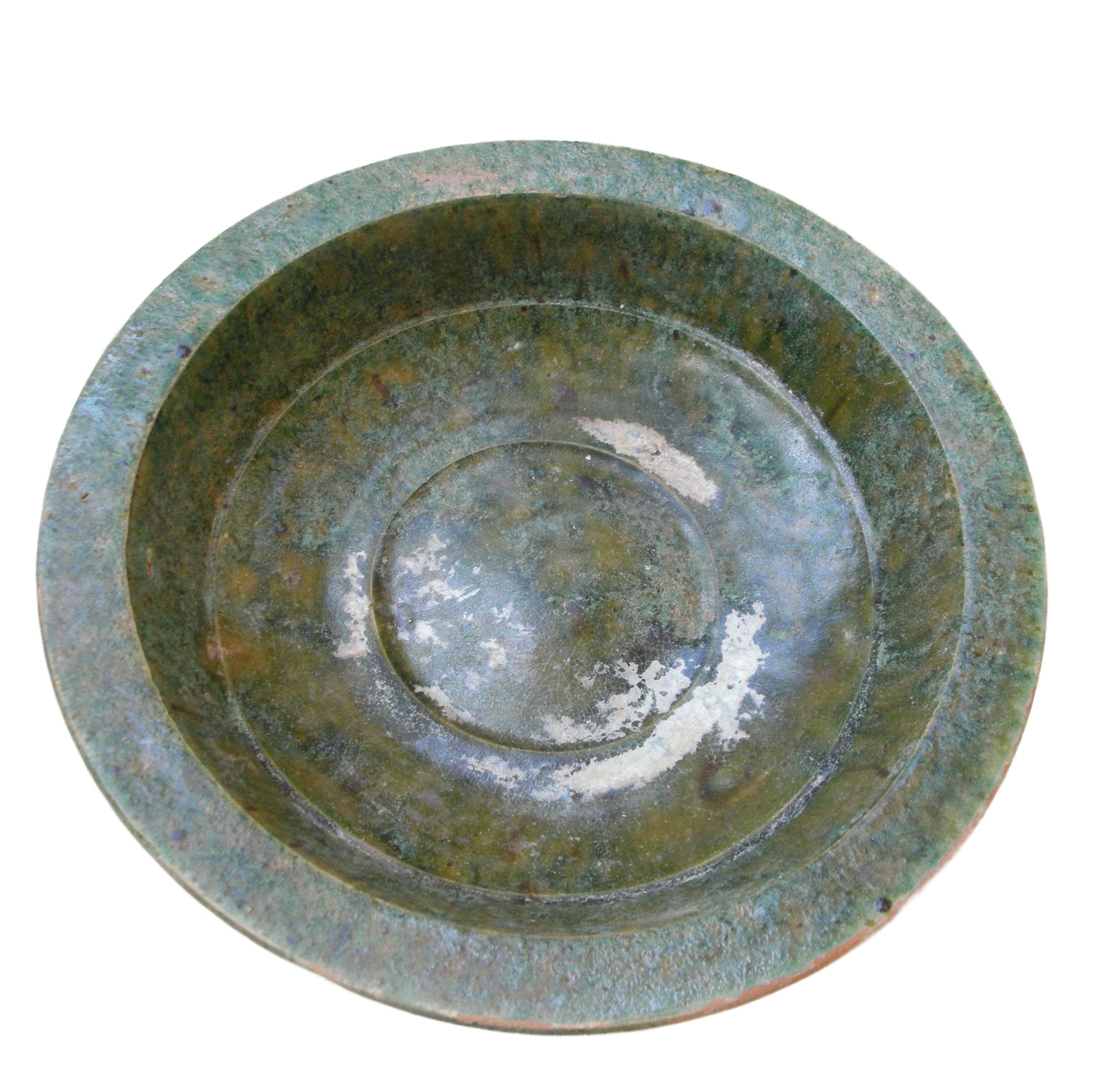 Piatto in ceramica verde