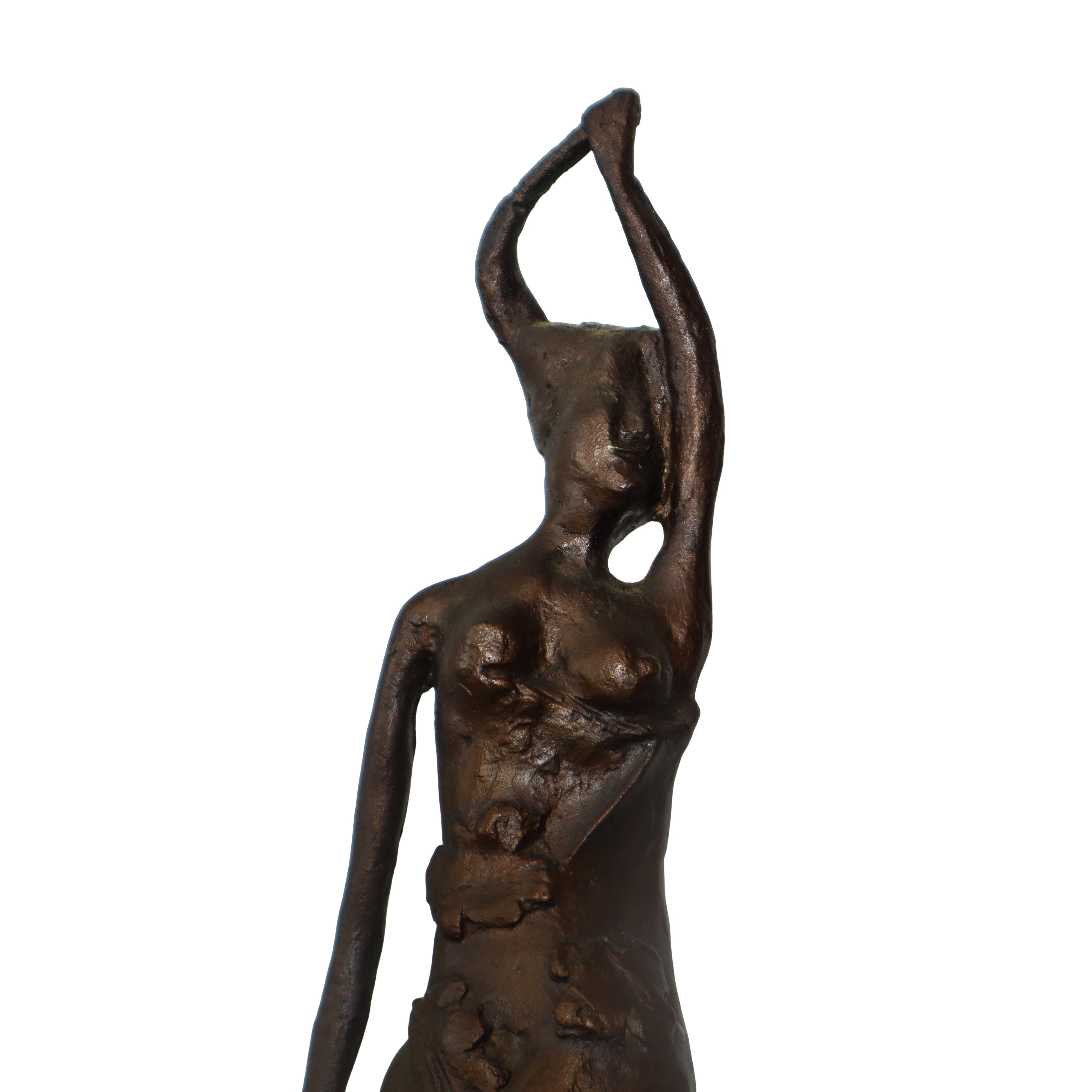 Domenico Tudisco - Ofelia, Scultura in Bronzo Patinato Bruno su Base in Marmo