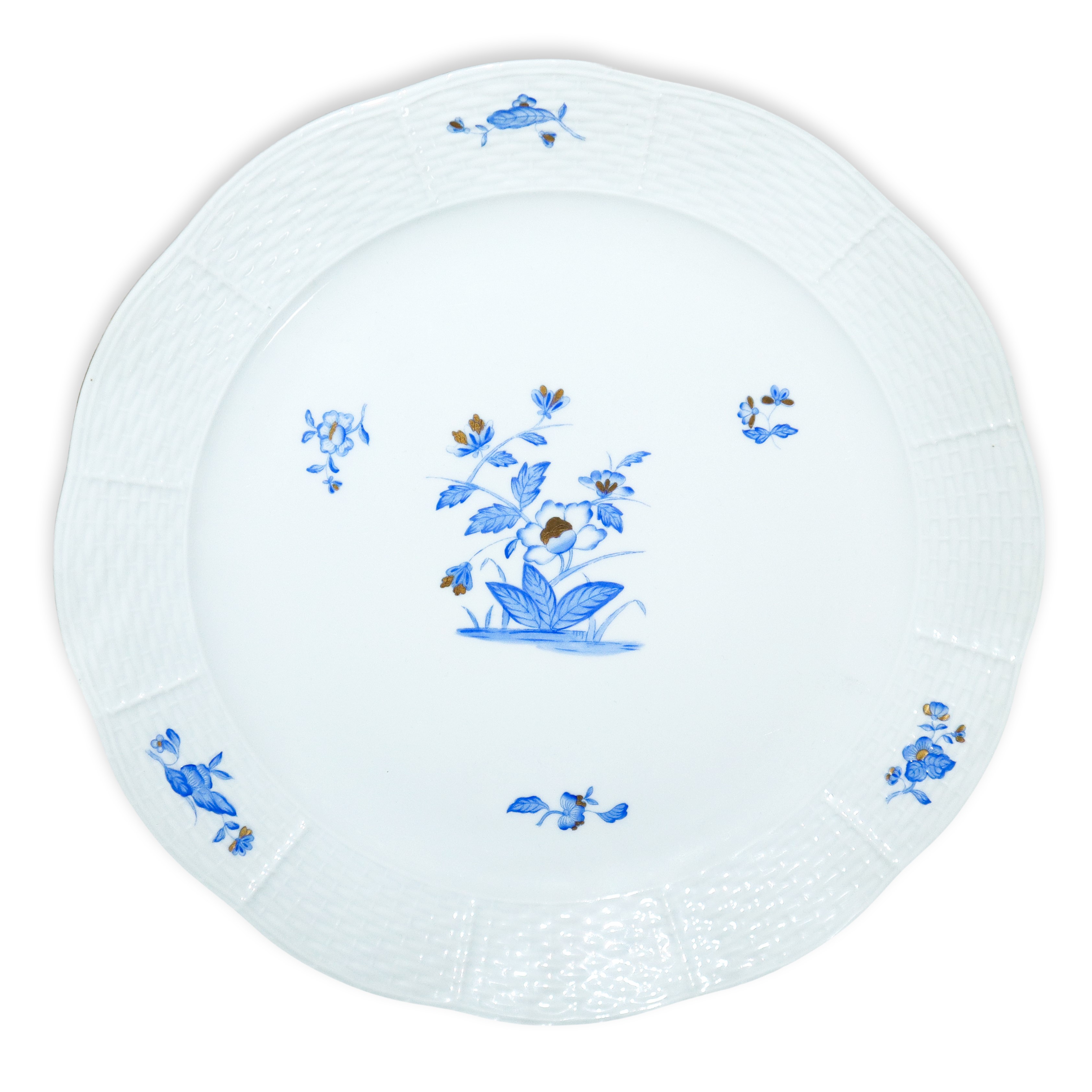 SERVIZIO DI PIATTI IN PORCELLANA BIANCA CON DECORO FLOREALE