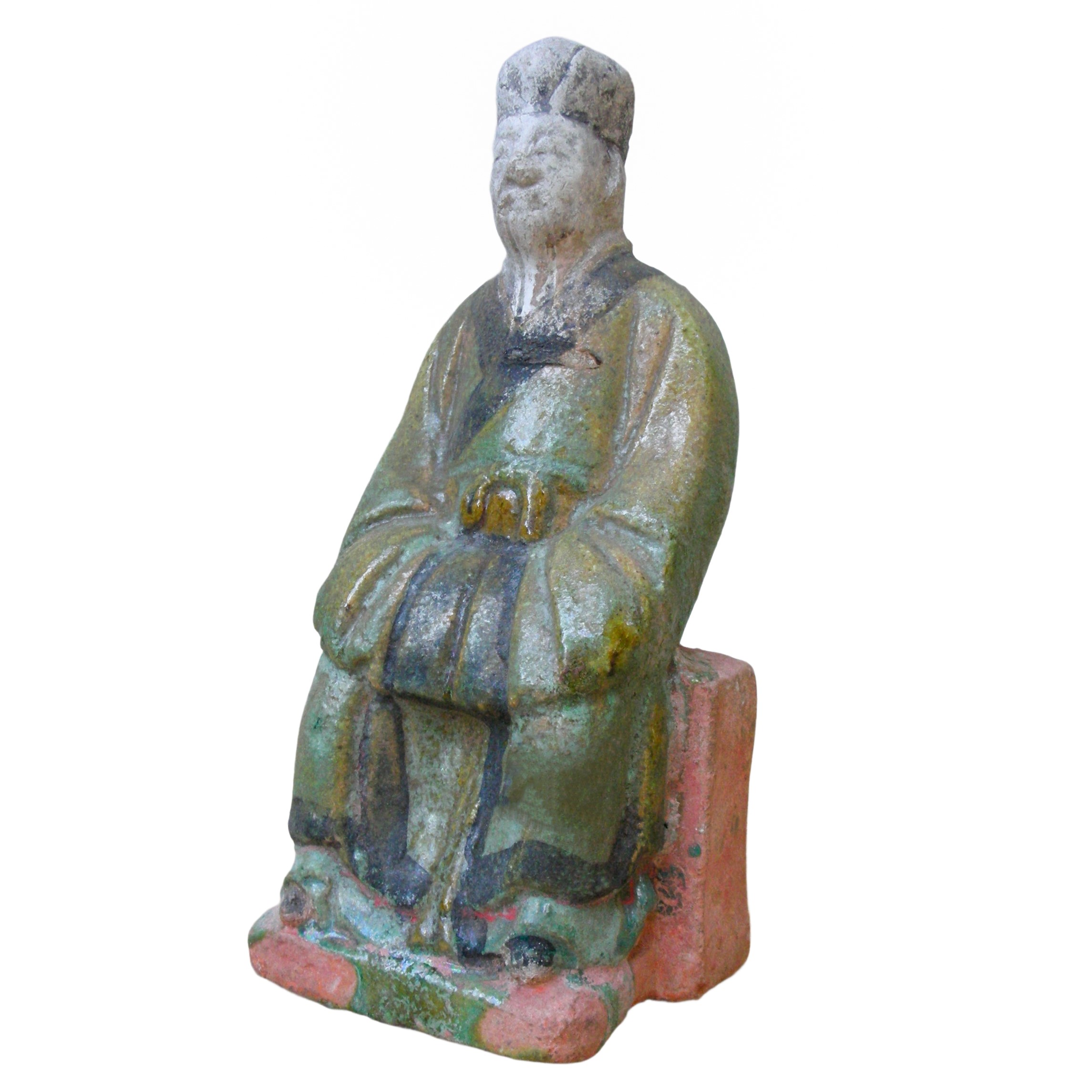 Figura in terracotta policroma dinastia Ming