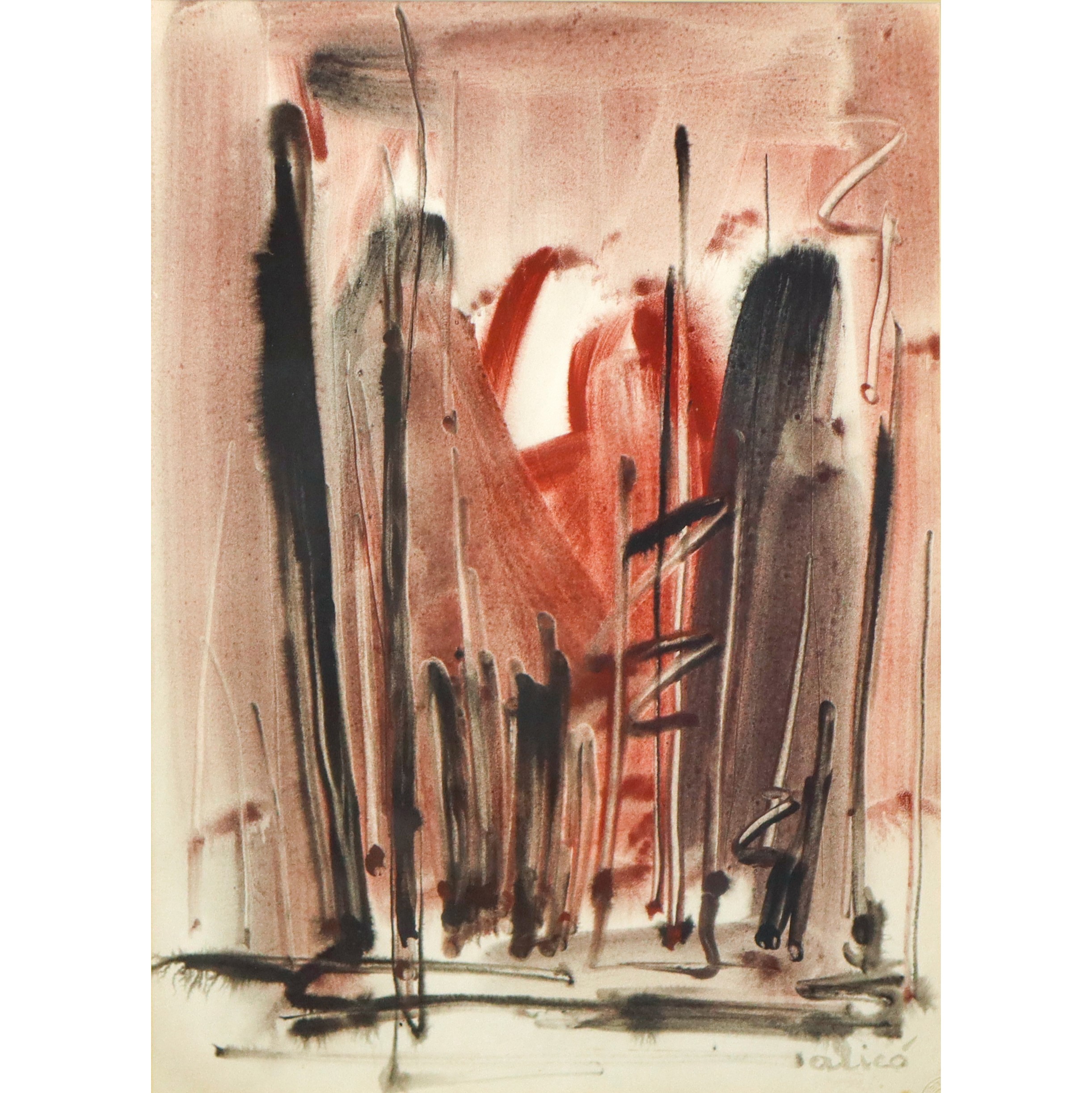 Giovanni Alicò - Senza titolo, 1960, tecnica mista su cartone