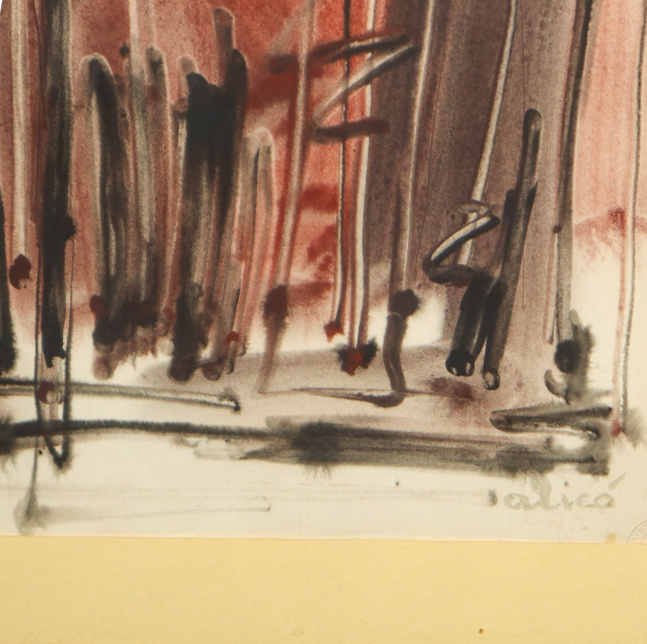 Giovanni Alicò - Senza titolo, 1960, tecnica mista su cartone