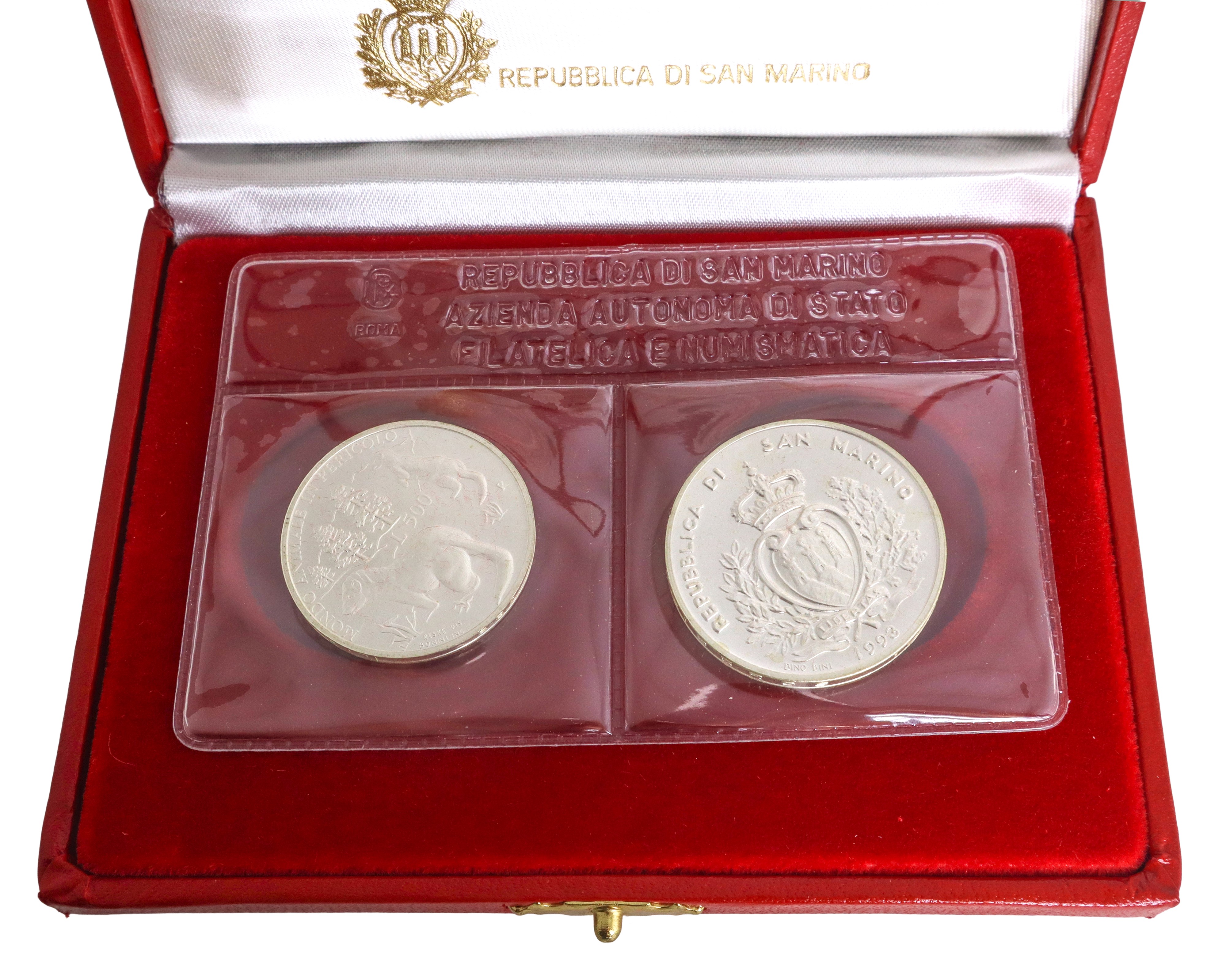 Dittico di monete d'argento a corso legale