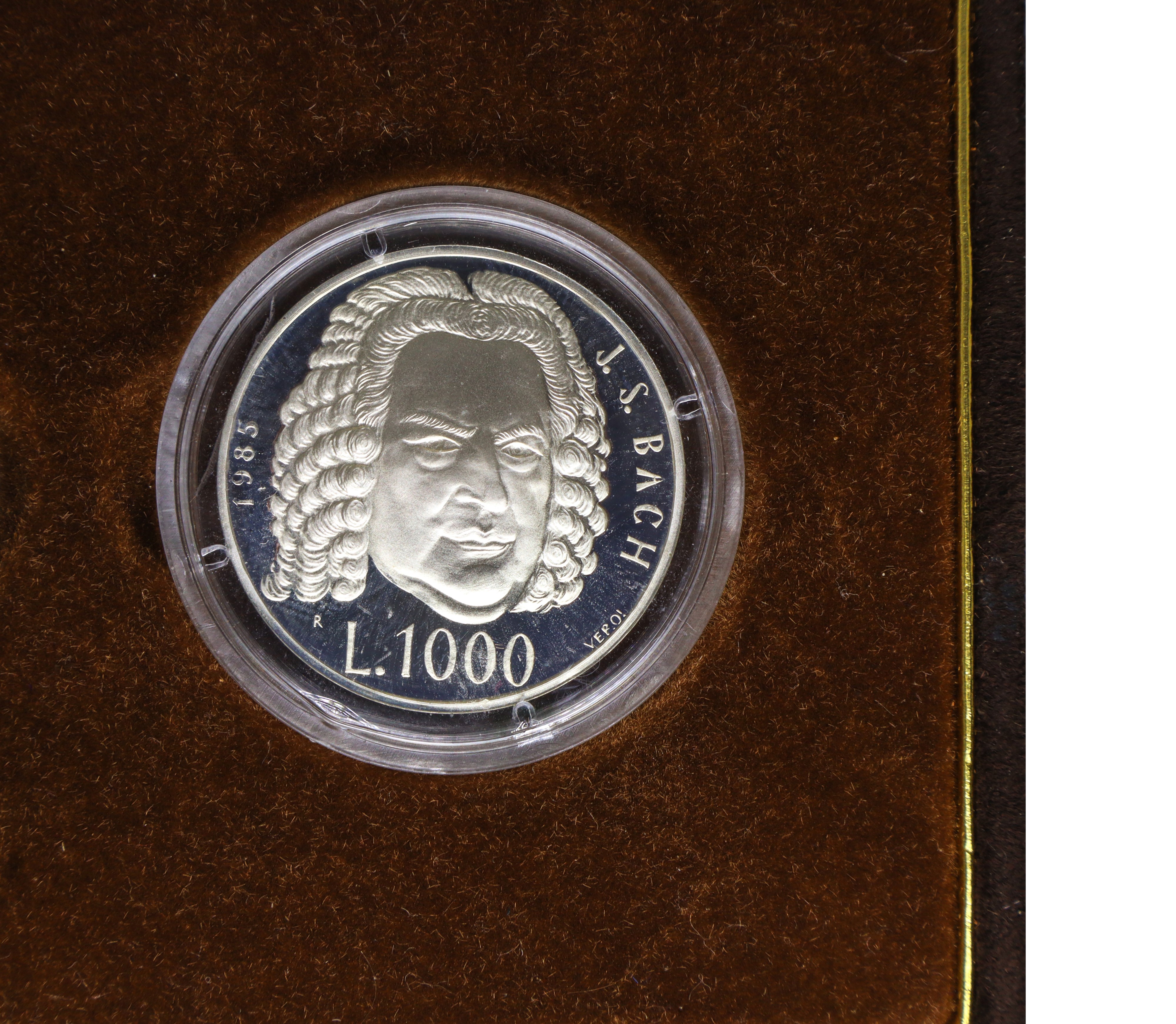 Dittico di monete d'argento a corso legale celebrative del III centenario della nascita di Johann...