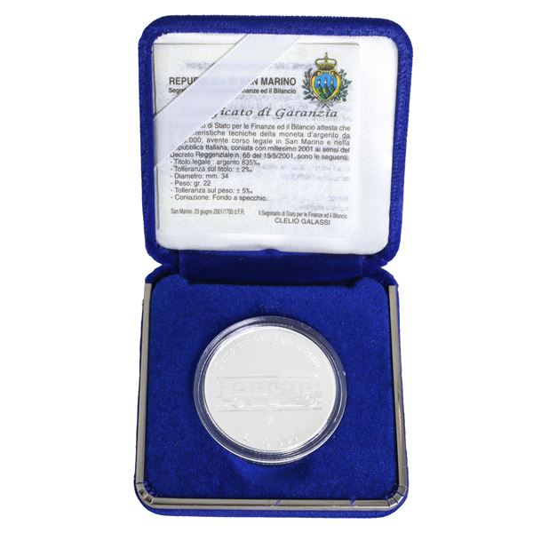 Commemorative silver coin "Ferrari World Champion 2000"