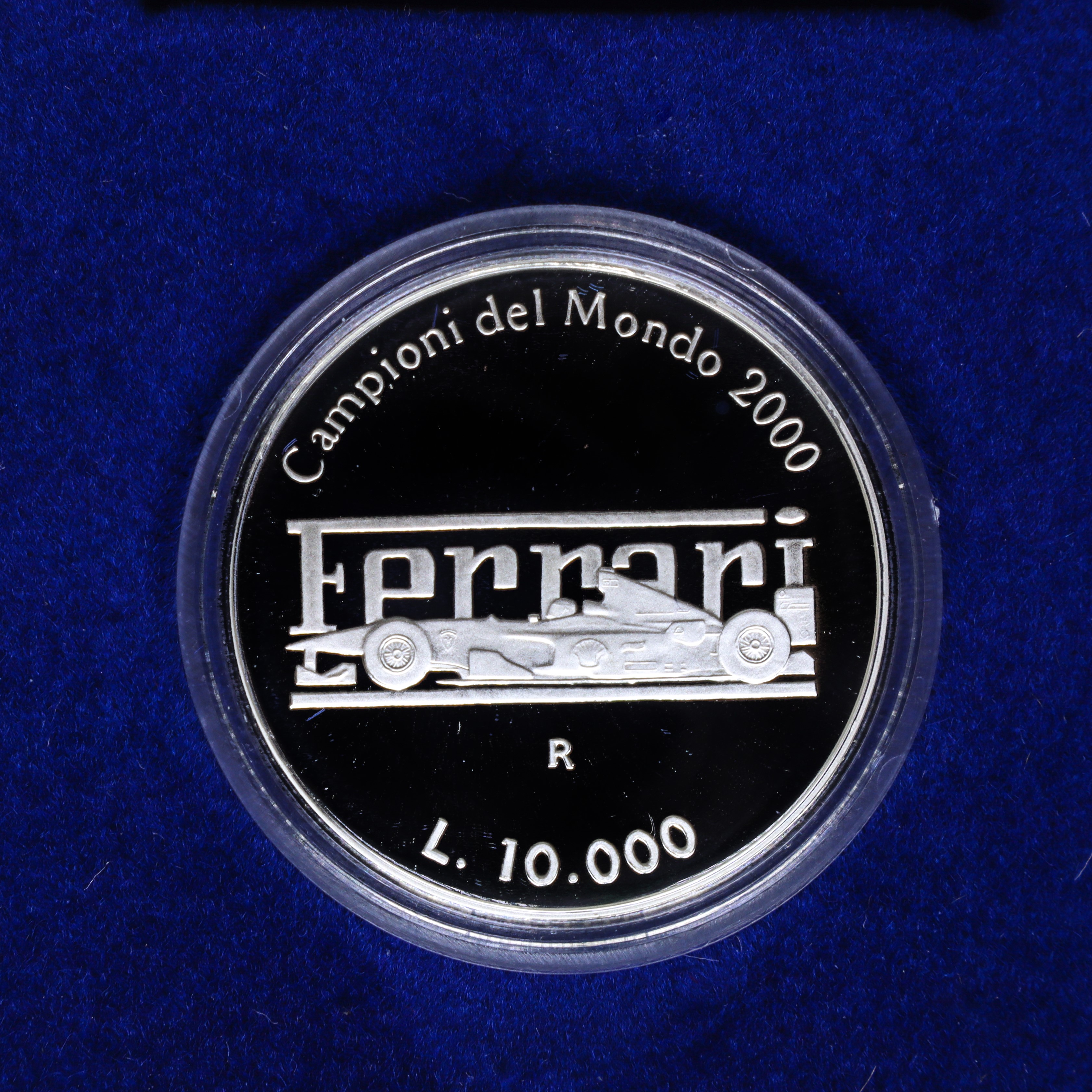 Moneta d'argento celebrativa "Ferrari campione del mondo 2000"