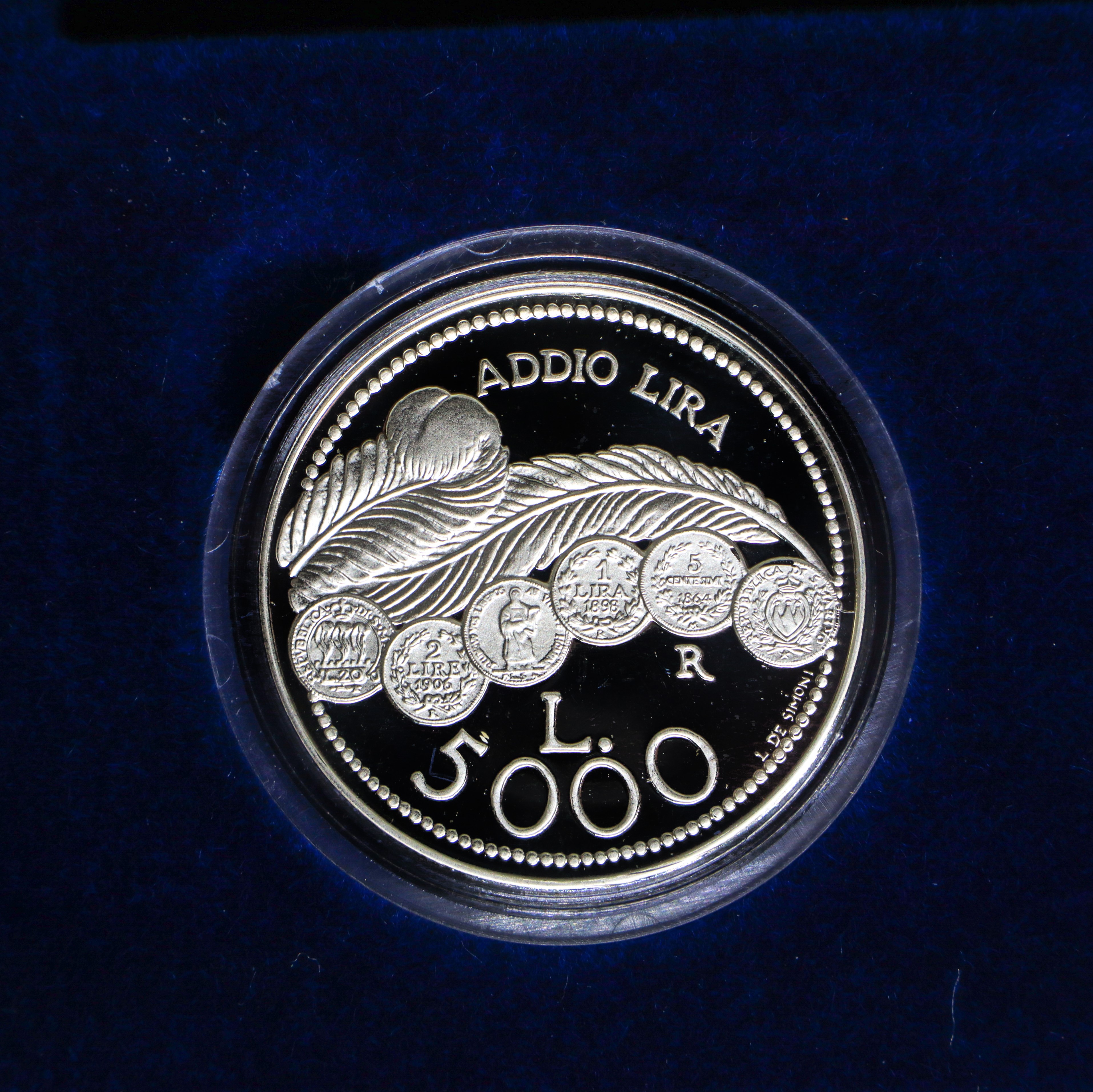 "ADDIO LIRA", Monete d'argento celebrative