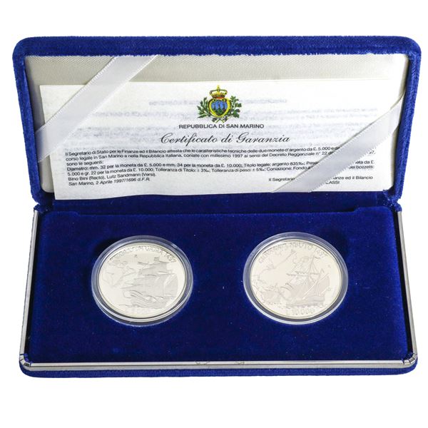 Great navigators John Cabot and Vasco Da Gama, commemorative coins