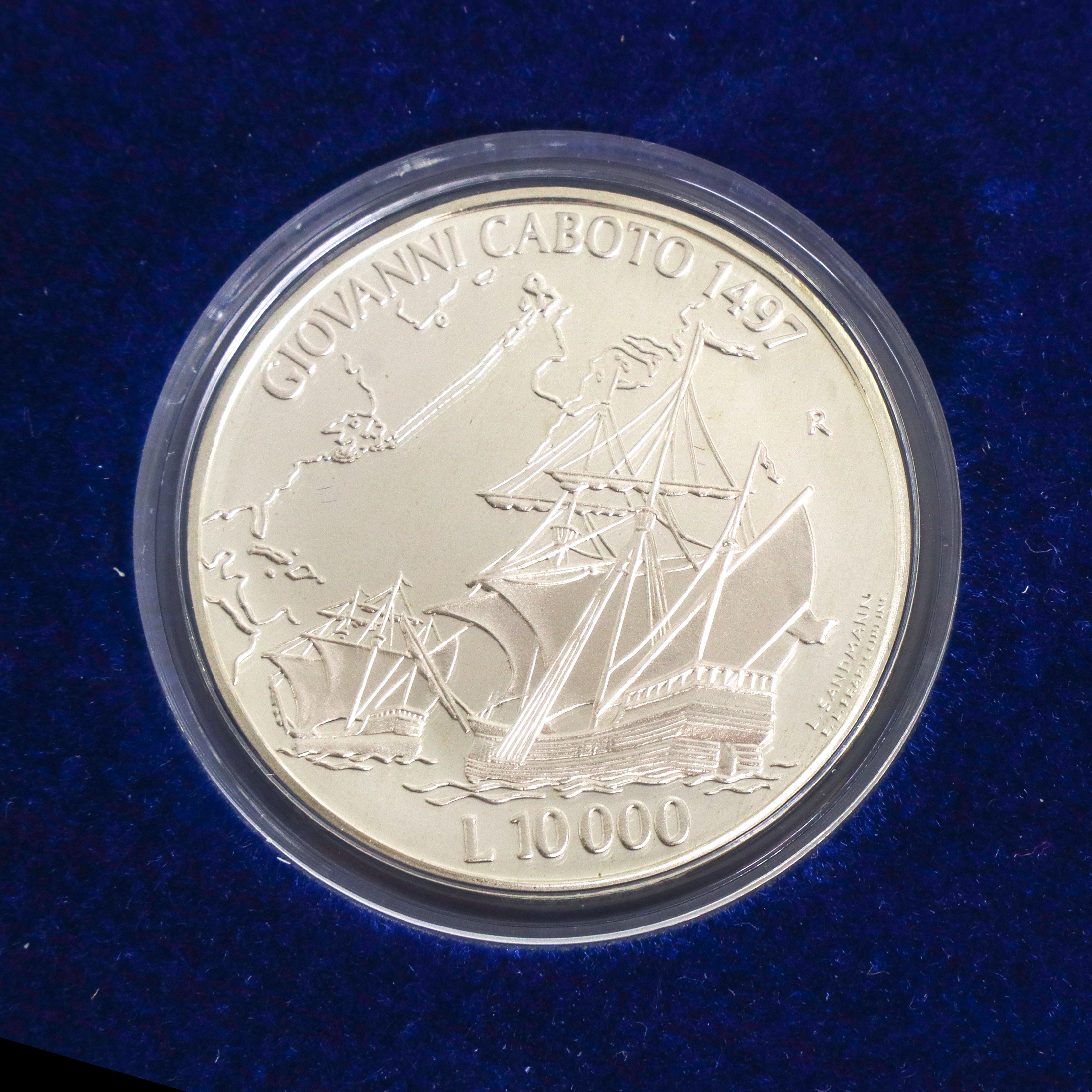 Grandi navigatori Giovanni Caboto e Vasco Da Gama, monete celebrative