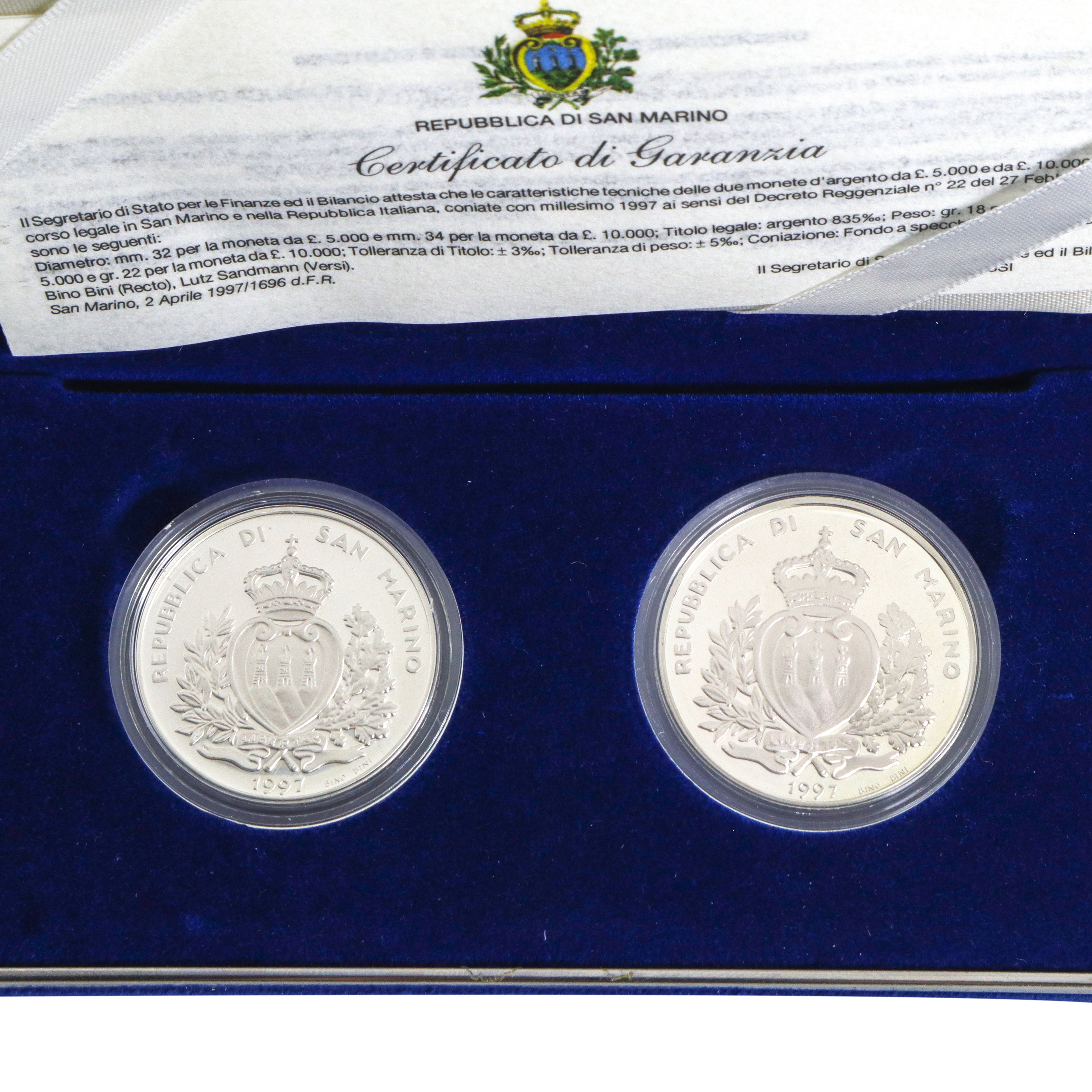 Grandi navigatori Giovanni Caboto e Vasco Da Gama, monete celebrative