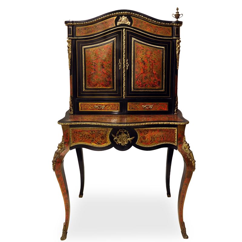 Mobile Napoleone III, con inserti in metallo, h cm 144 x 82,5 x 50