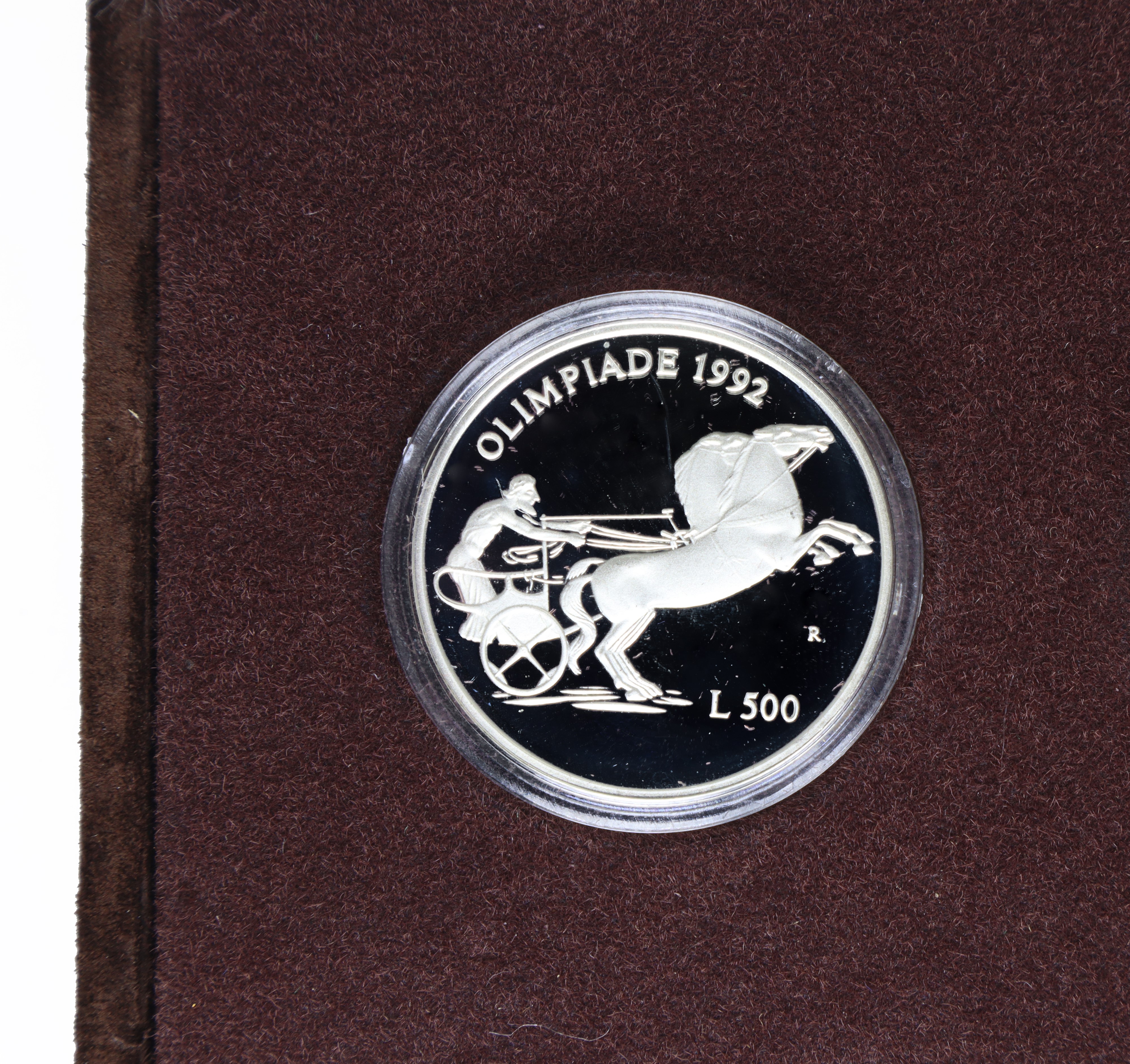 Dittico di monete d'argento a corso legale celebrative della XXV Olimpiade