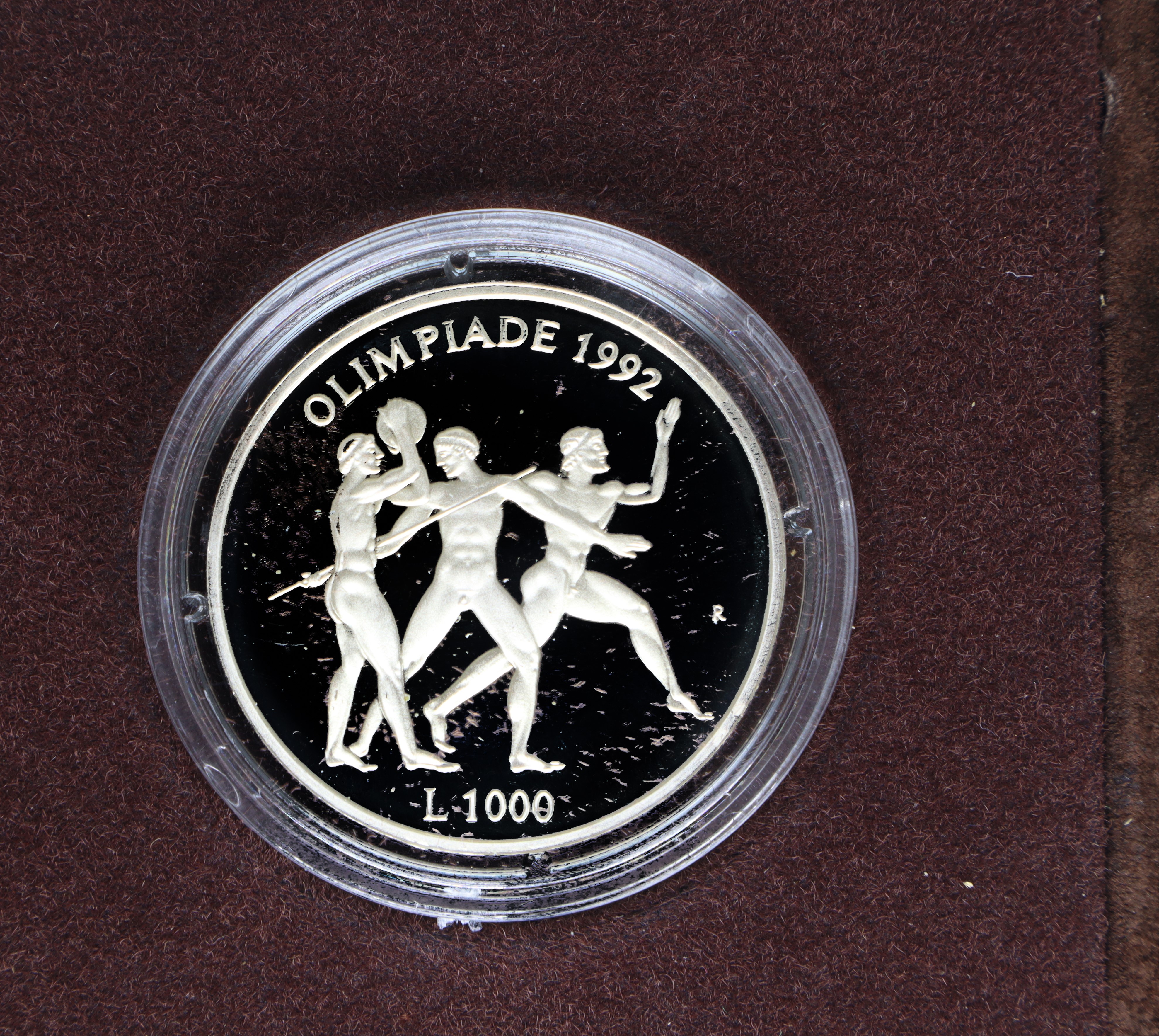 Dittico di monete d'argento a corso legale celebrative della XXV Olimpiade