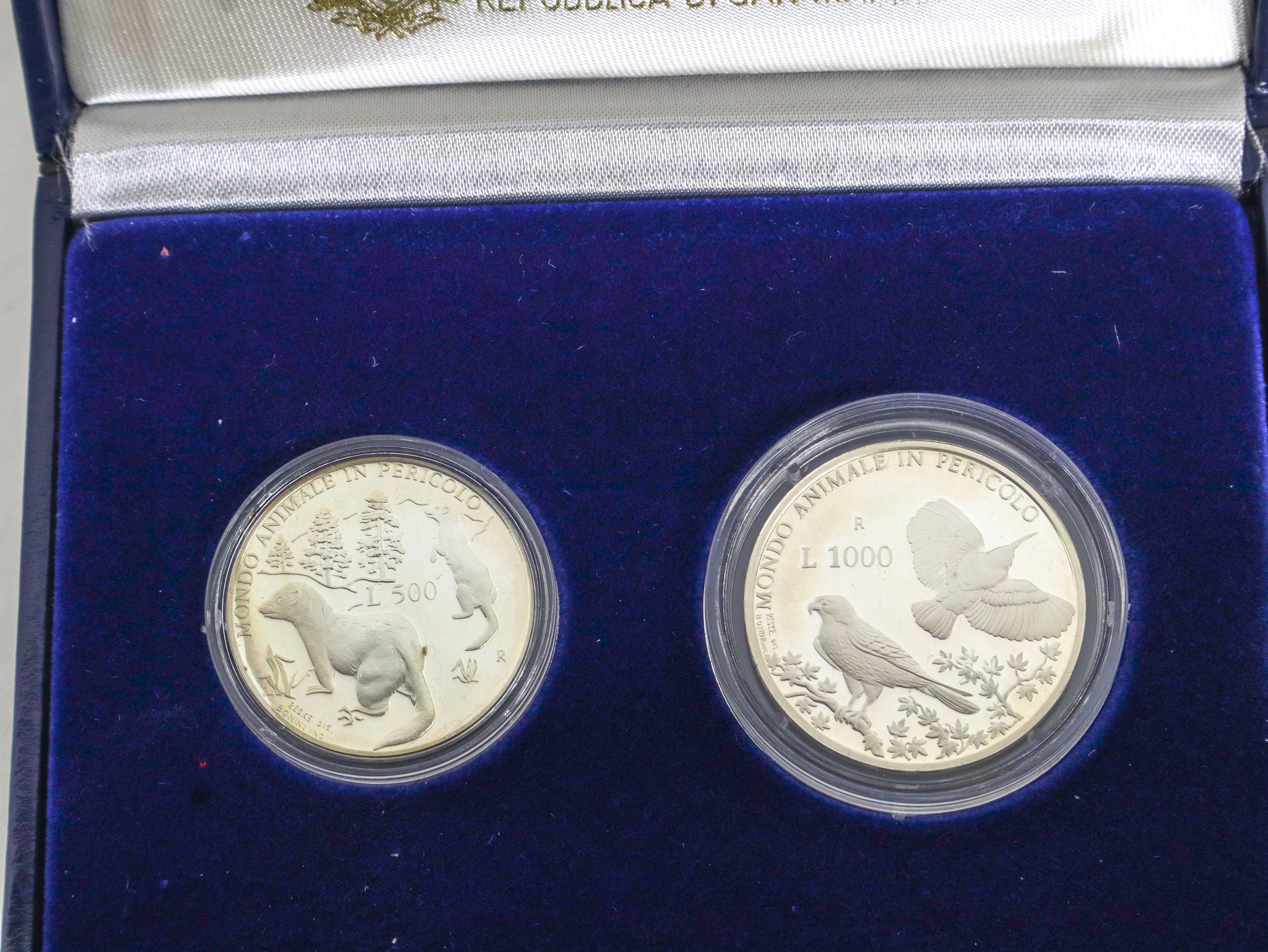 Dittico di monete d'argento a corso legale