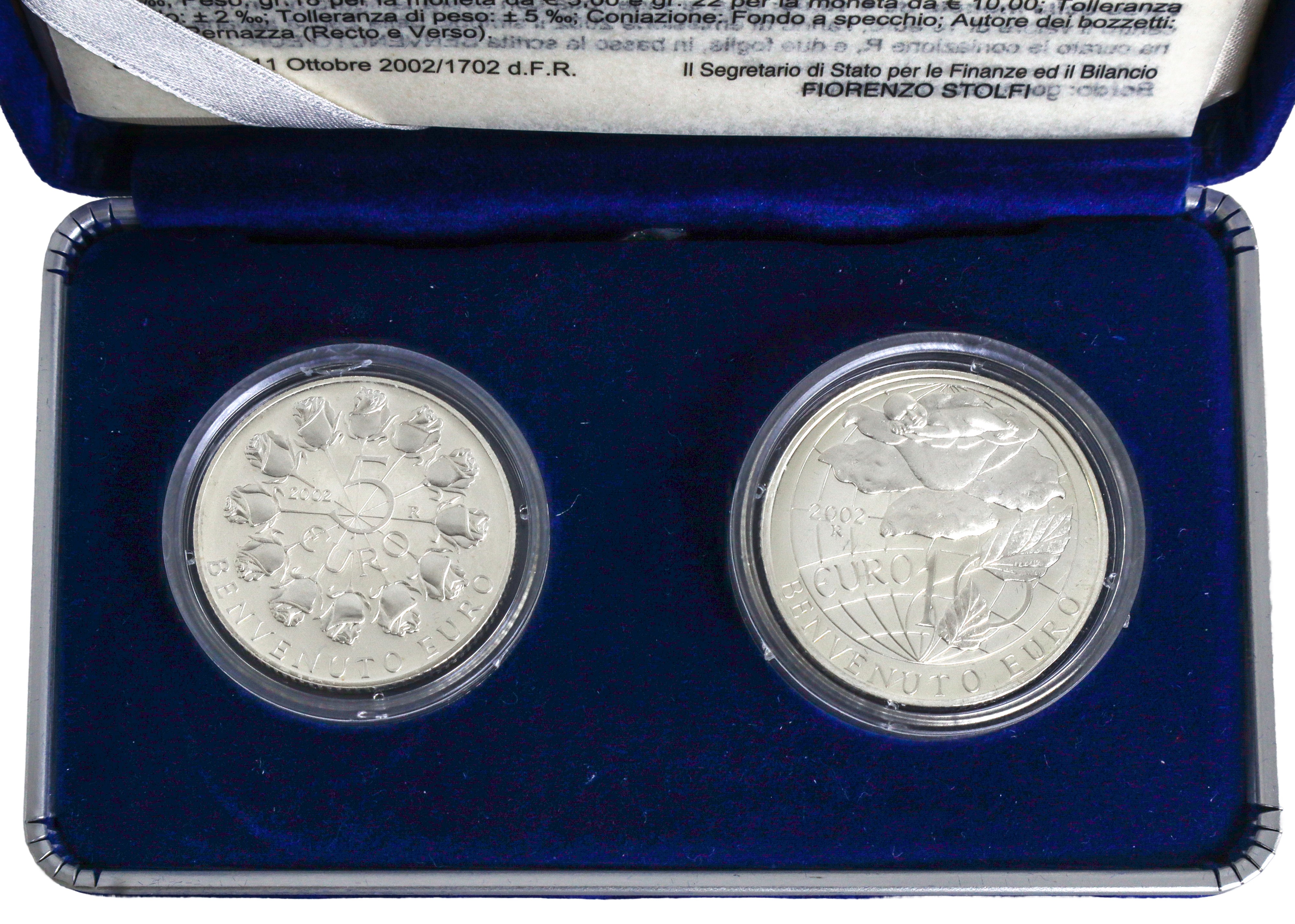 "Benvenuto Euro", monete d'argento