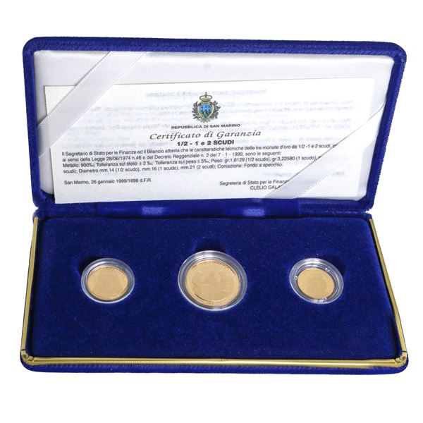 Minting of legal tender state gold scudi 1/2 - 1 and 2 scudi