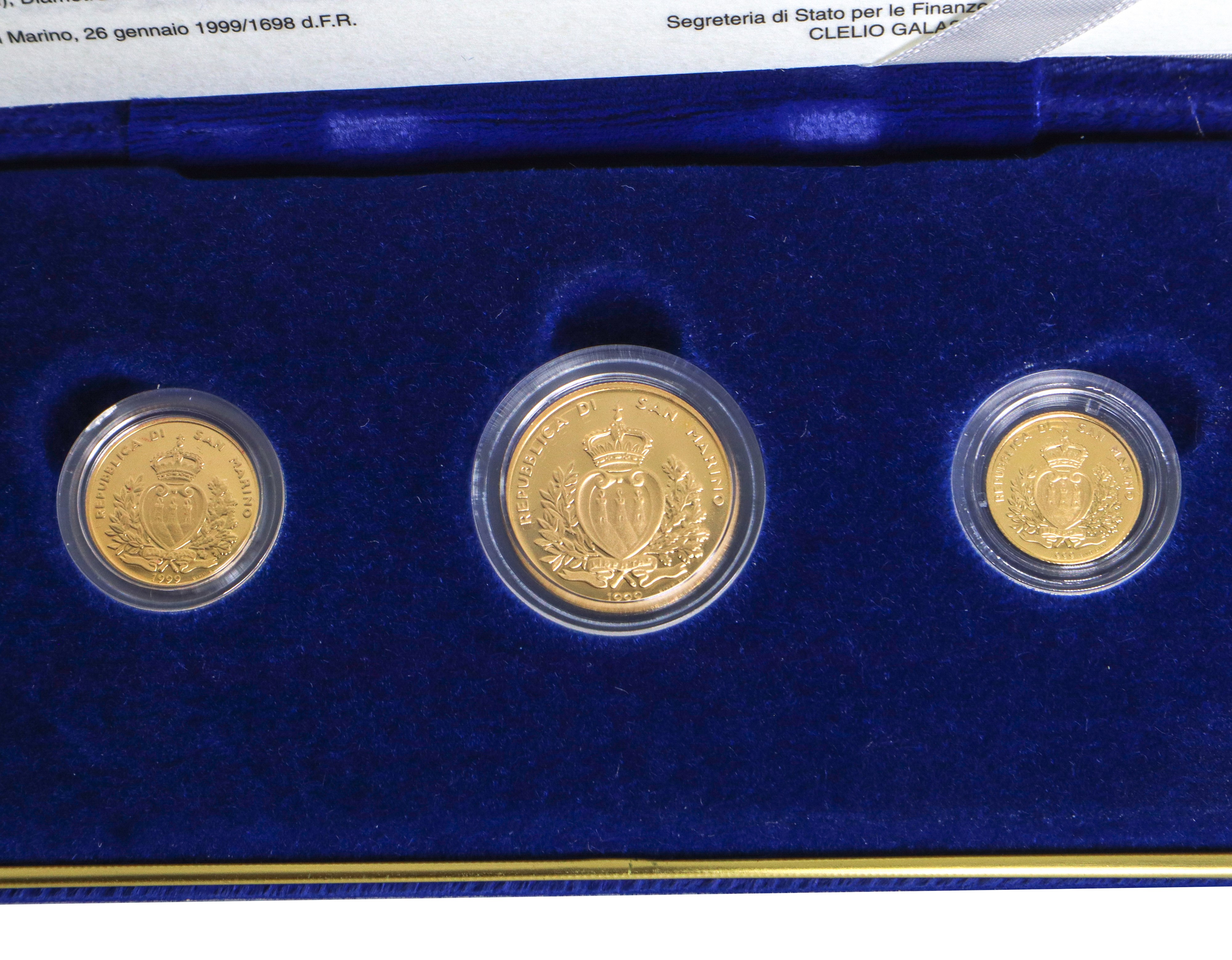 Coniazione di scudi d'oro dello stato a corso legale 1/2- 1 e 2 scudi