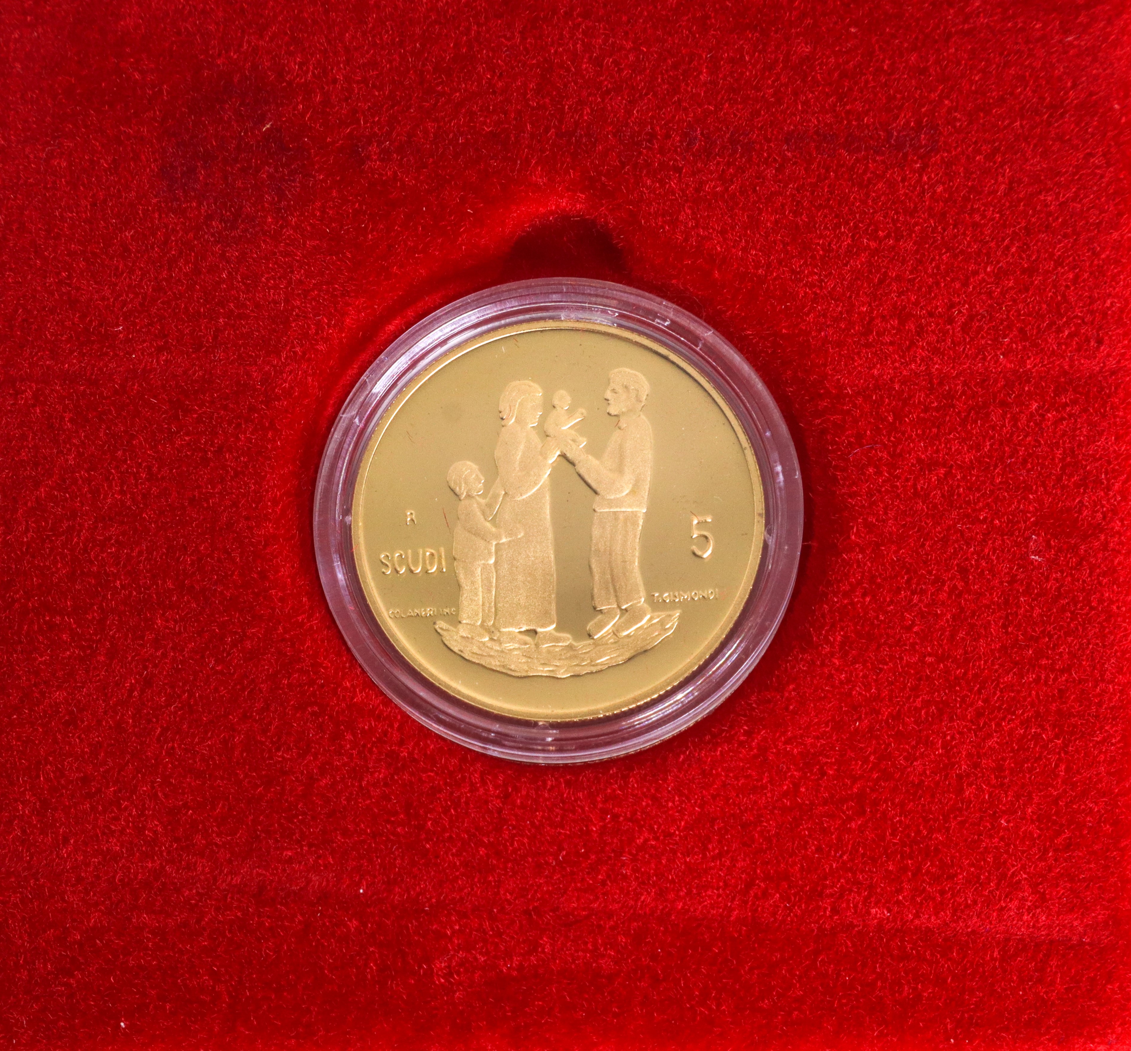 Moneta d'oro a corso legale 5 Scudi