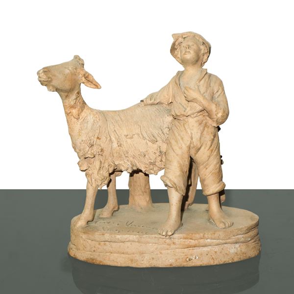 Luigi Vaccaro - Shepherd with goat