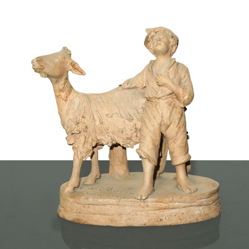 Pastore con capra