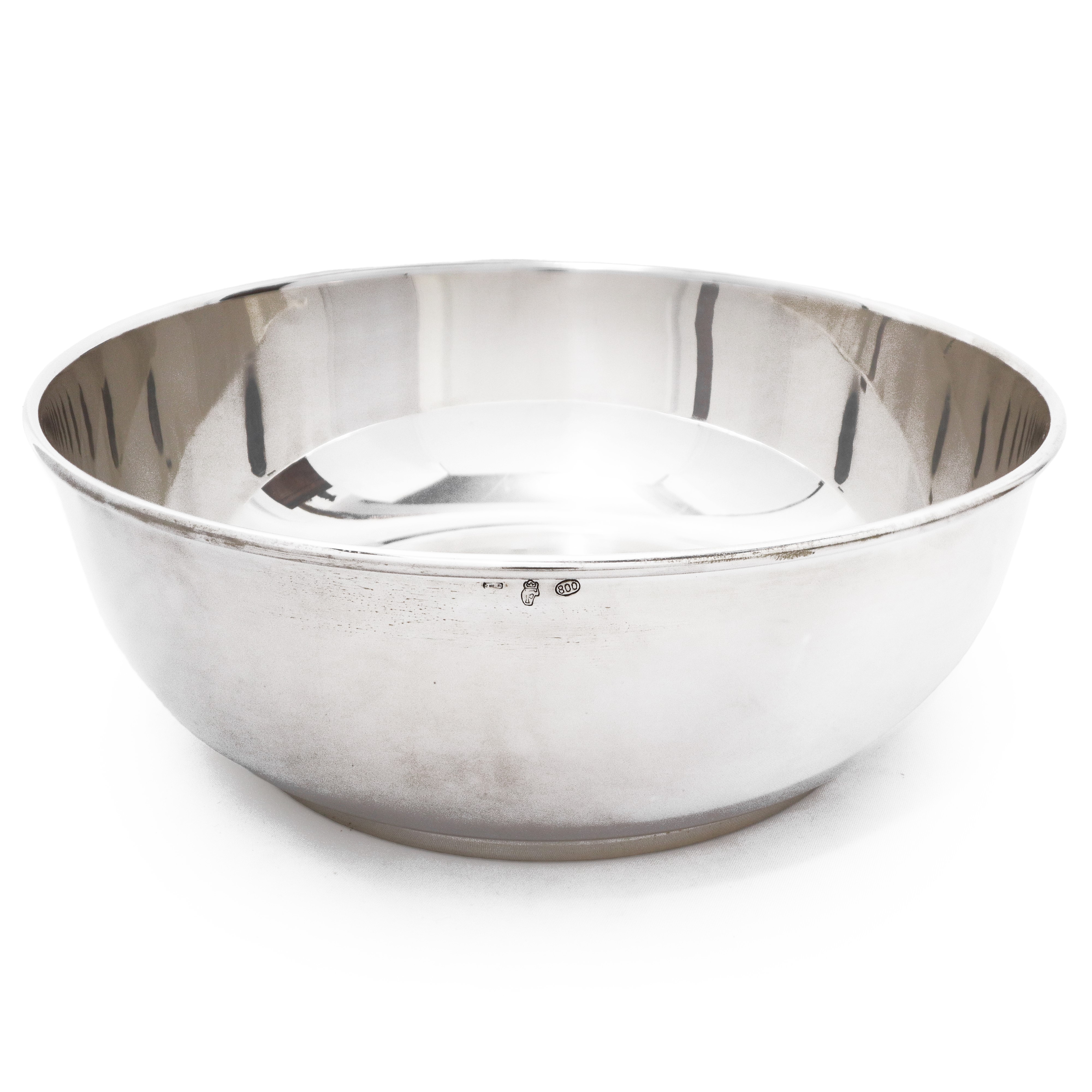 Centrotavola rotondo in argento 800