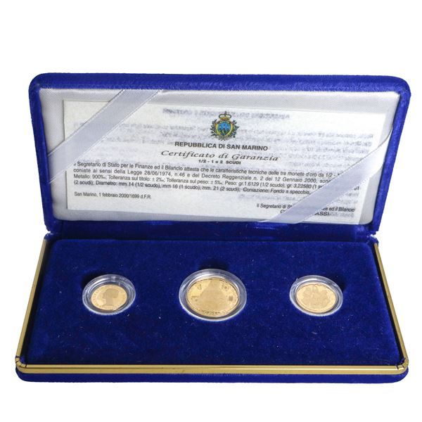 Minting of legal tender state gold scudi 1/2 - 1 and 2 scudi