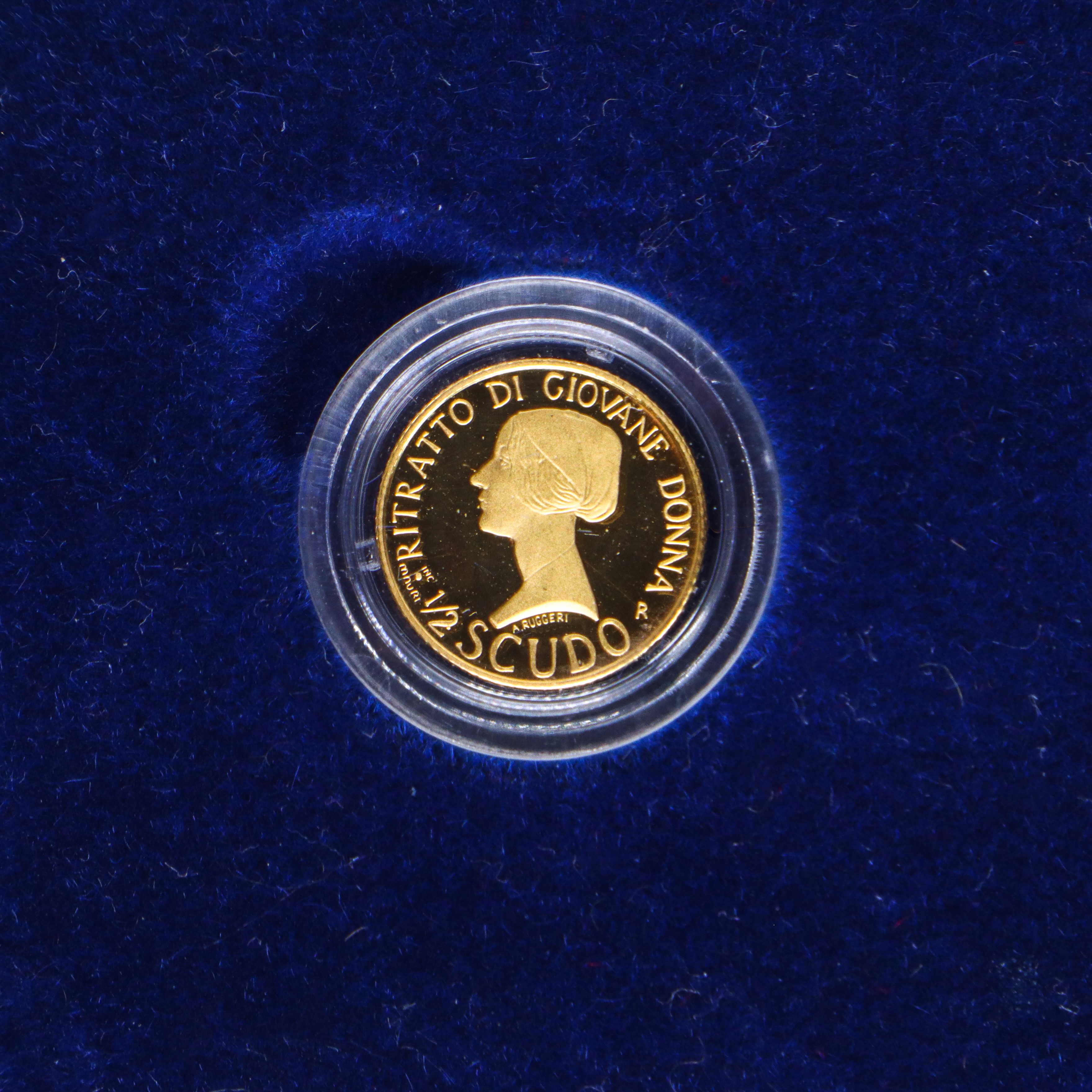 Coniazione di scudi d'oro dello stato a corso legale 1/2- 1 e 2 scudi