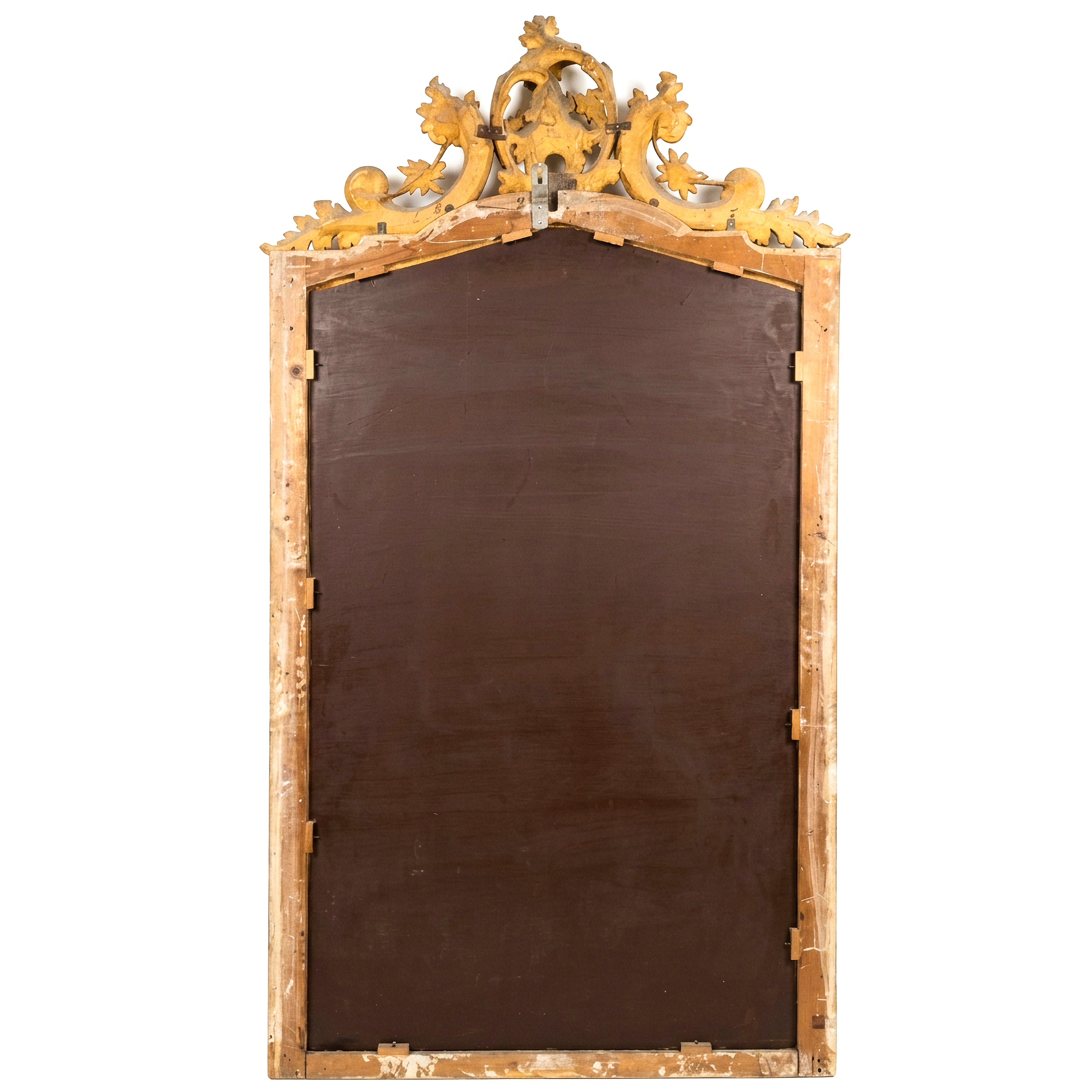Specchiera in Legno Dorato Luigi Filippo con Cimasa