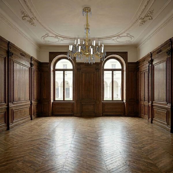 18-light metal chandelier with shards 