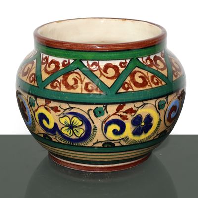 Vaso cachepot in ceramica, h 14 cm, diametro 18 cm