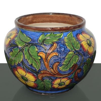 Vaso cachepot in ceramica, h 17 cm, diametro 22 cm
