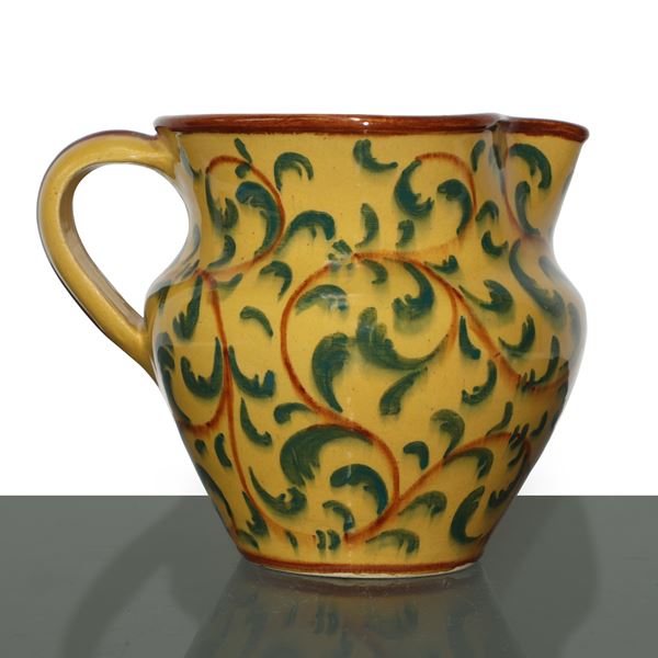 I.C.M.E. Catania Ceramiche - Ceramic jug in shades of yellow ochre