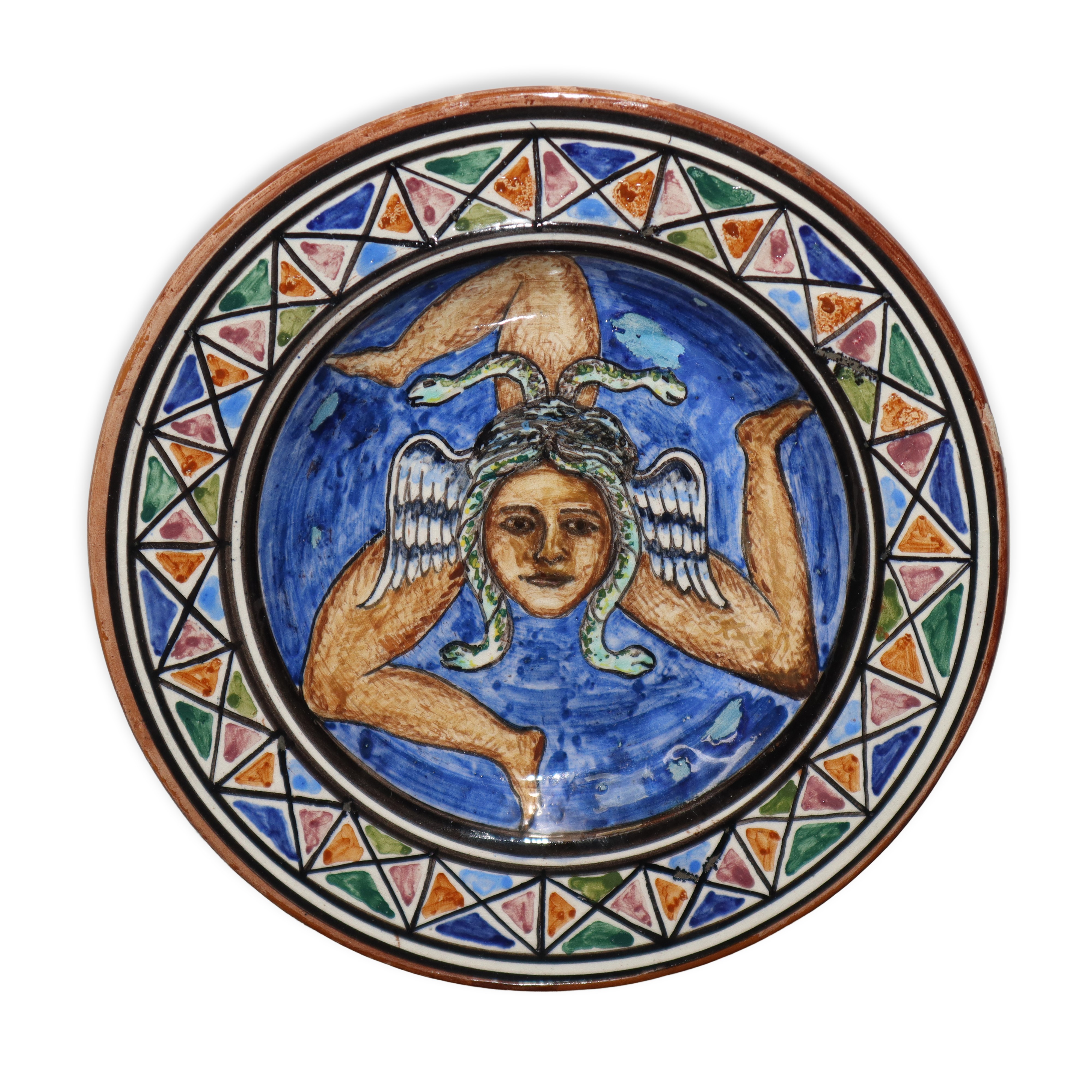 I.C.M.e. Catania Ceramiche - Due piattini in ceramica con trinacria, 1948
