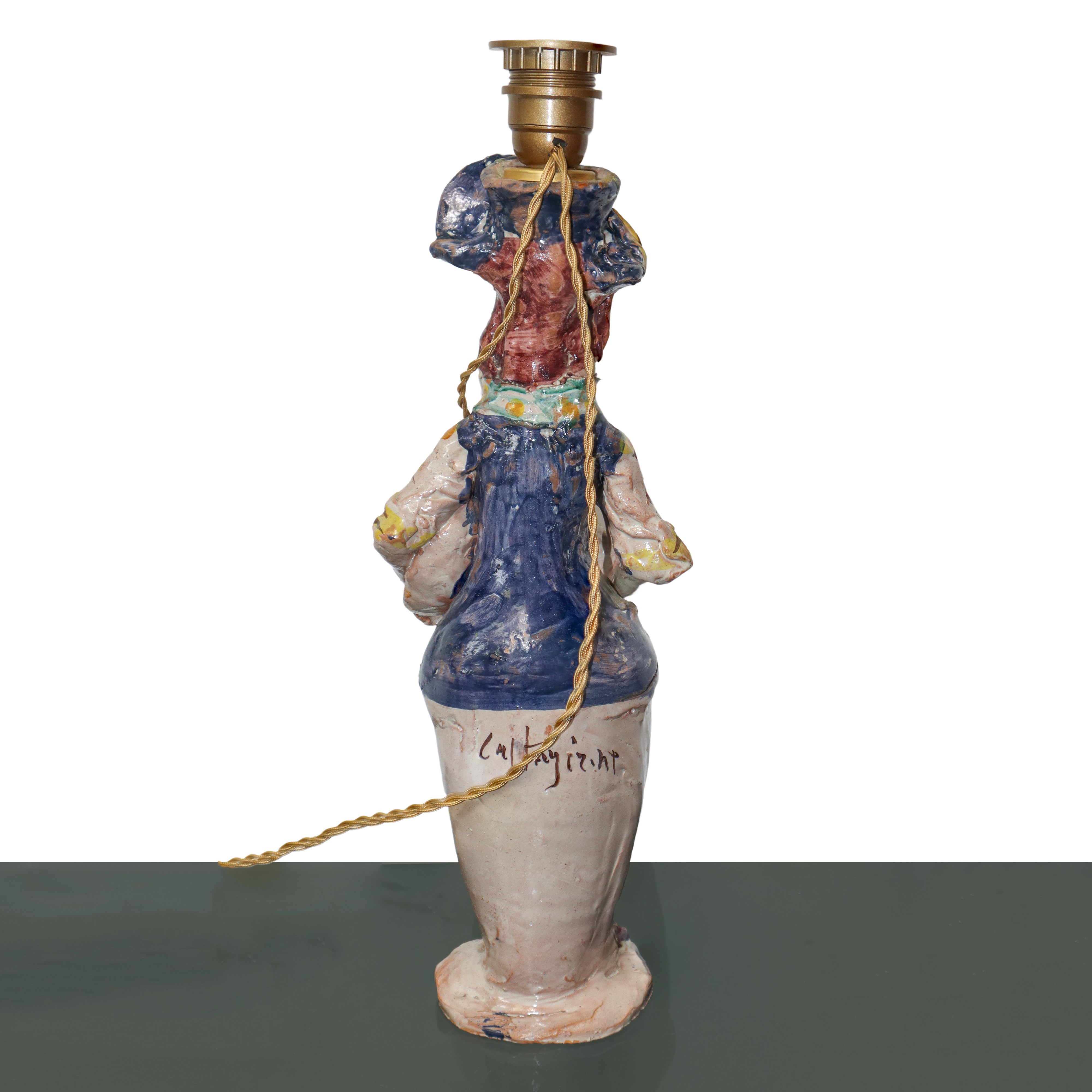 Lumiera in maiolica di Caltagirone (figura maschile)