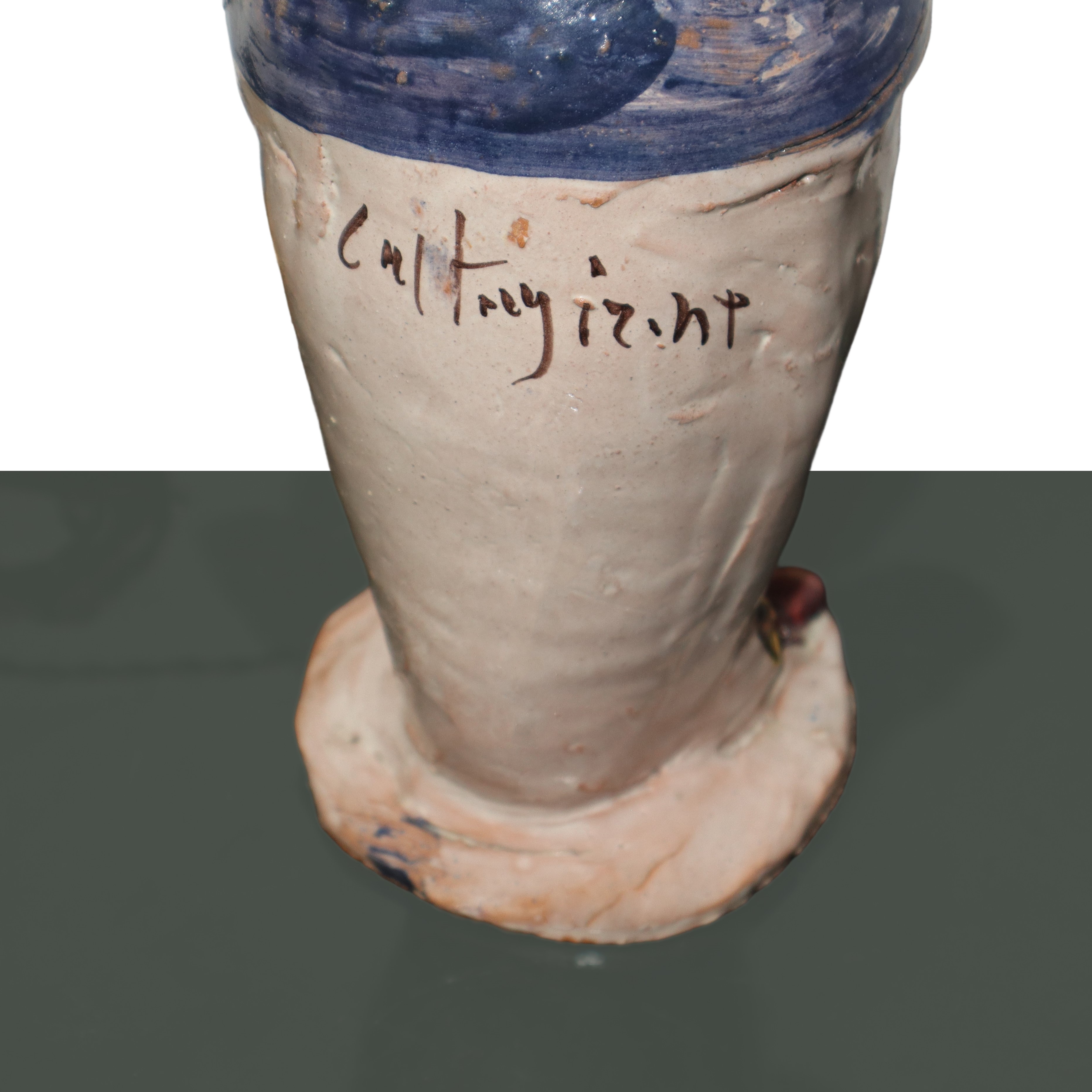 Lumiera in maiolica di Caltagirone (figura maschile)