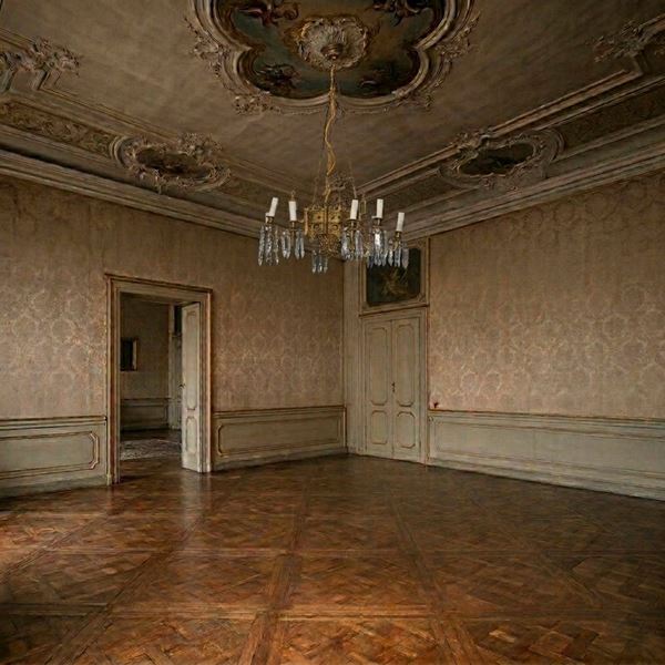 9-light metal chandelier with sparkles