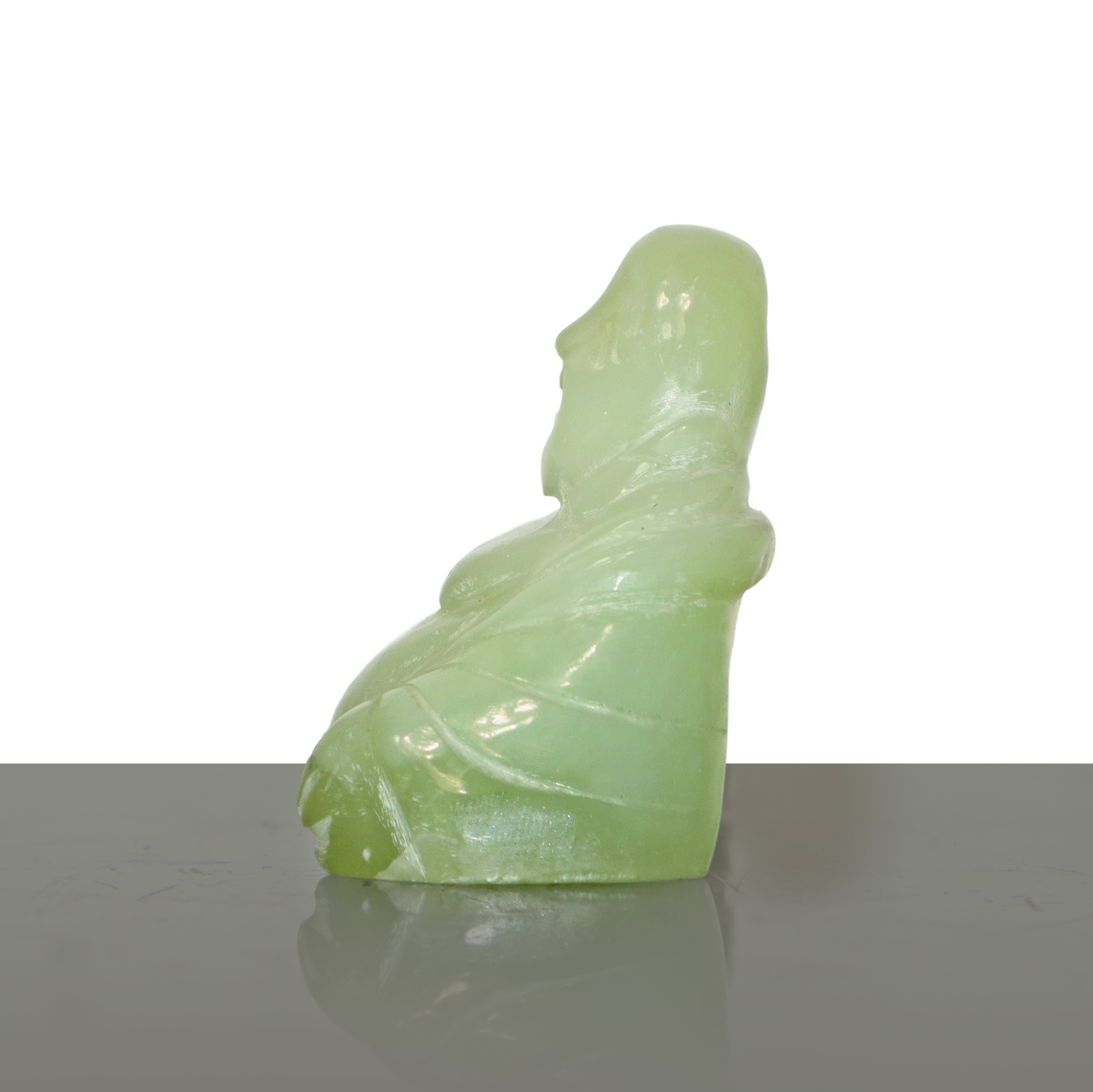 Buddha, scultura in giada verde