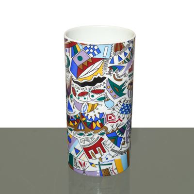 Vaso della collezione “Studio Line” dipinto policromo
