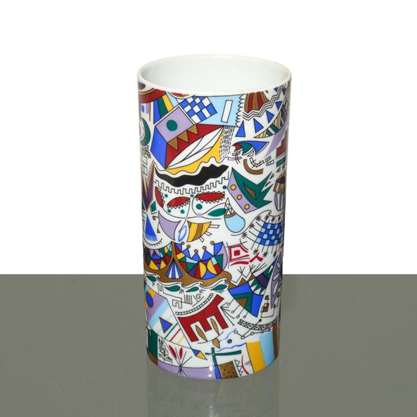 Rosenthal Group Germany - Polychrome painted vase from the Studio Line collection