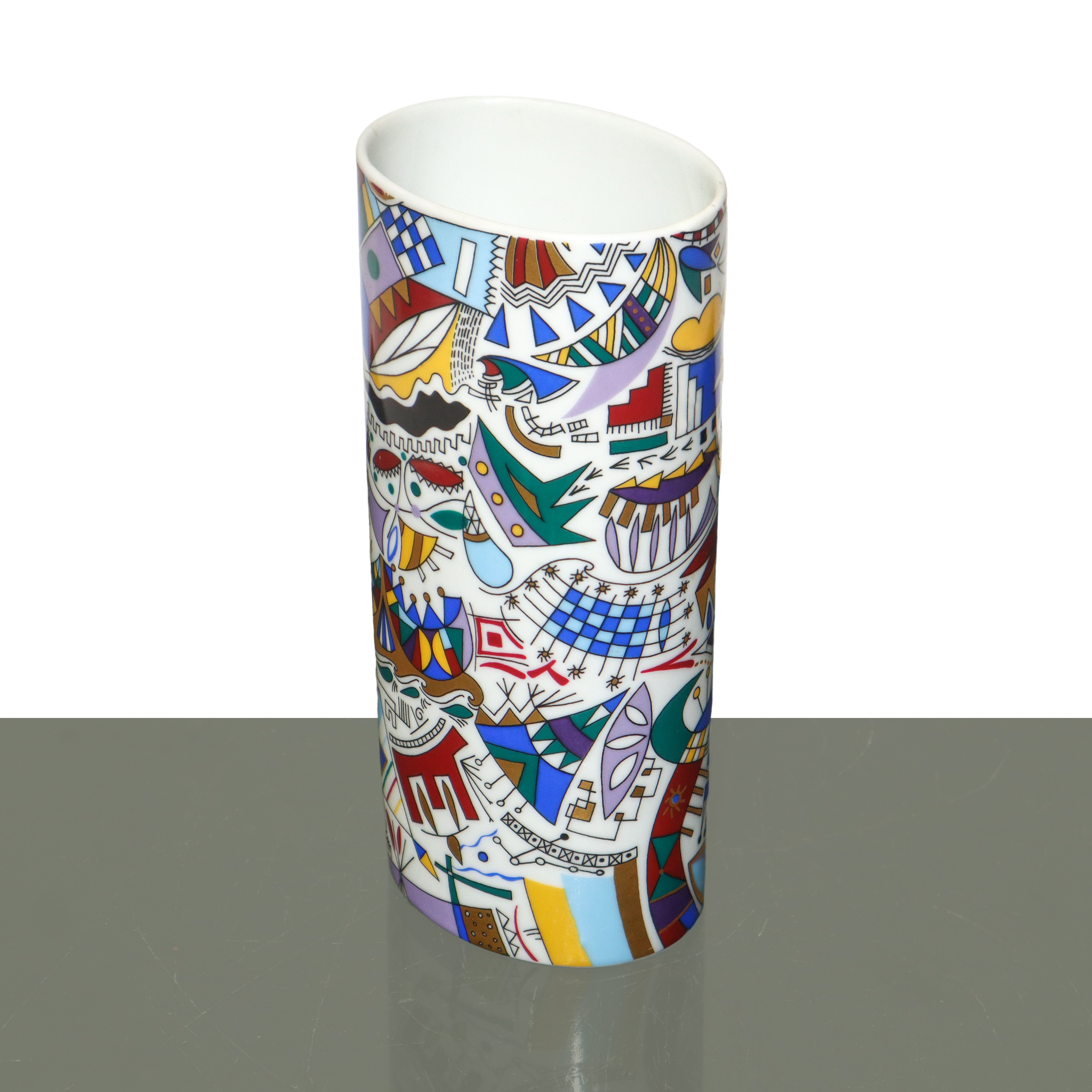 Rosenthal Group Germany - Vaso della collezione “Studio Line” dipinto policromo
