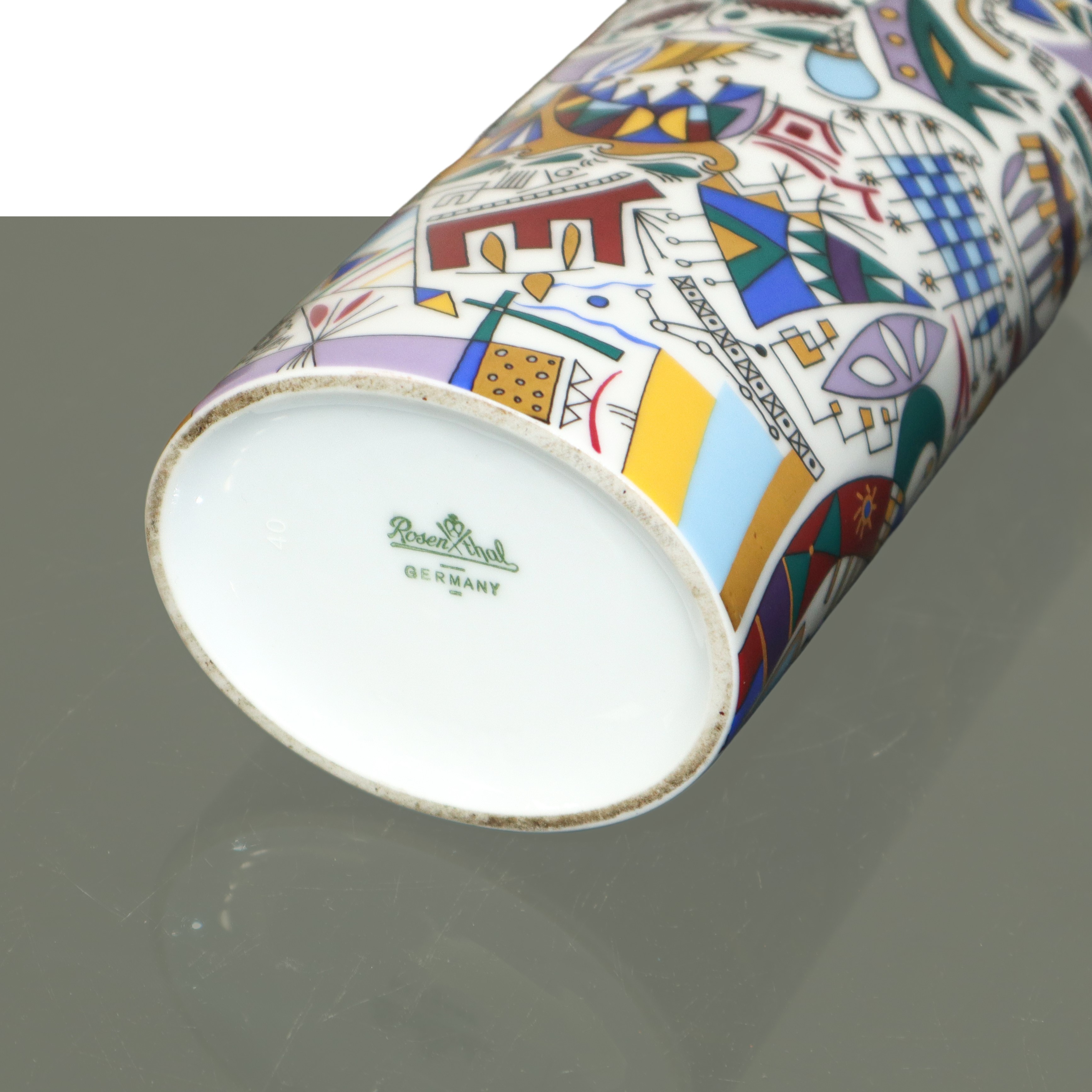 Rosenthal Group Germany - Vaso della collezione “Studio Line” dipinto policromo